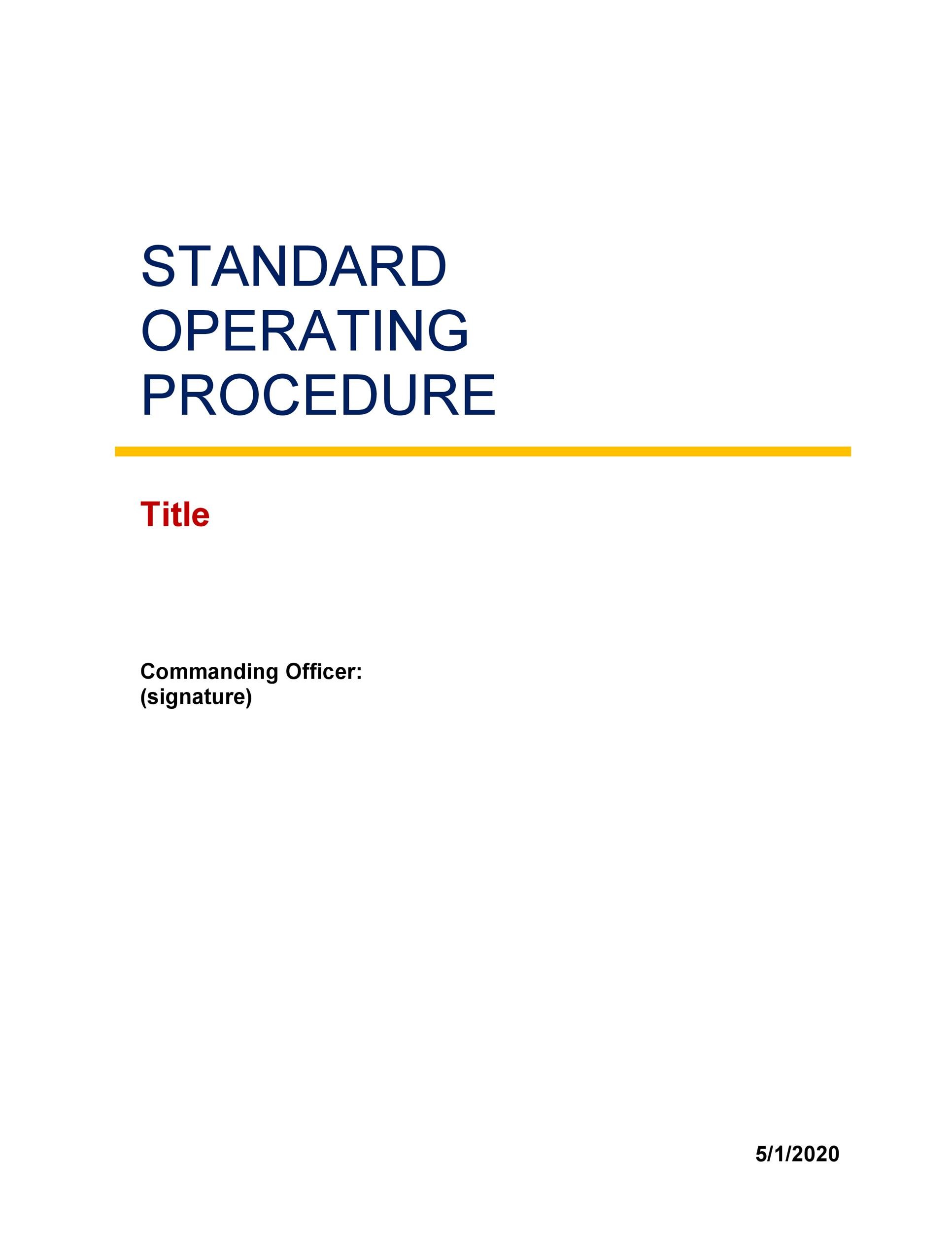 Standard Operating Procedure Template Microsoft Word from templatelab.com
