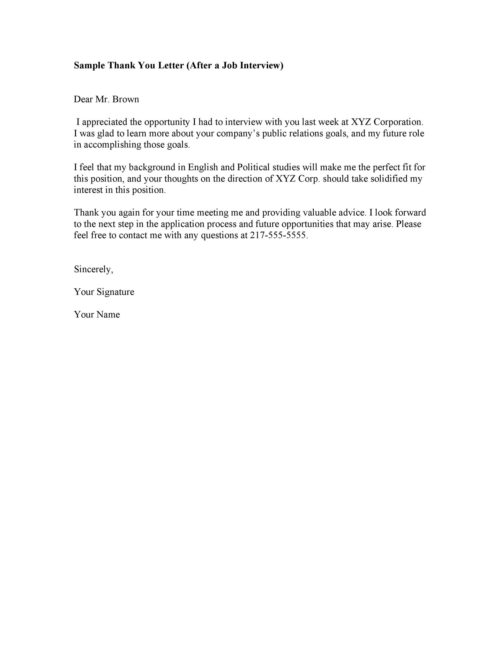Thank You For Your Interest Letter from templatelab.com