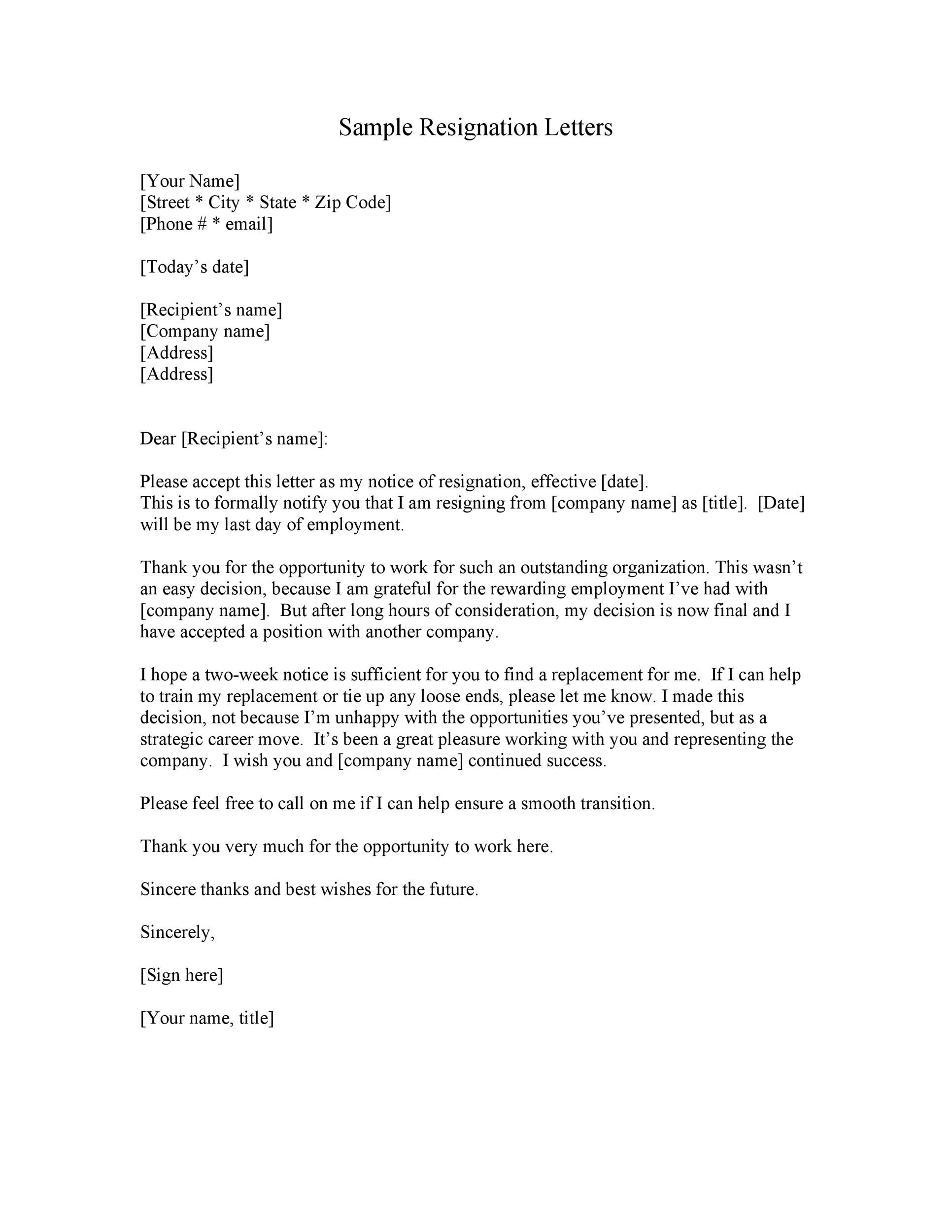 Resignation Letter 30 Days Notice Period Sample Doc from templatelab.com