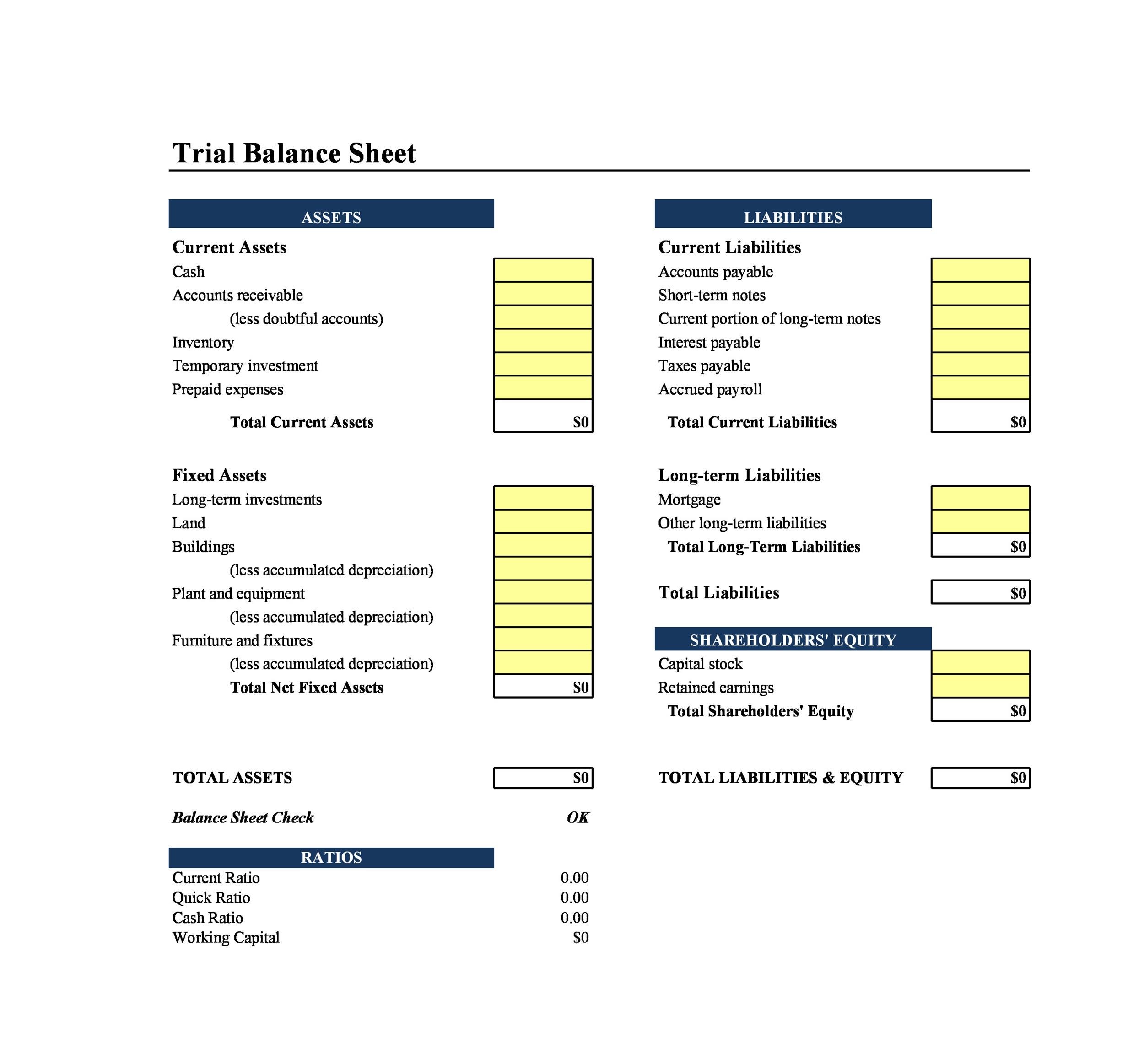 free balance sheet template download