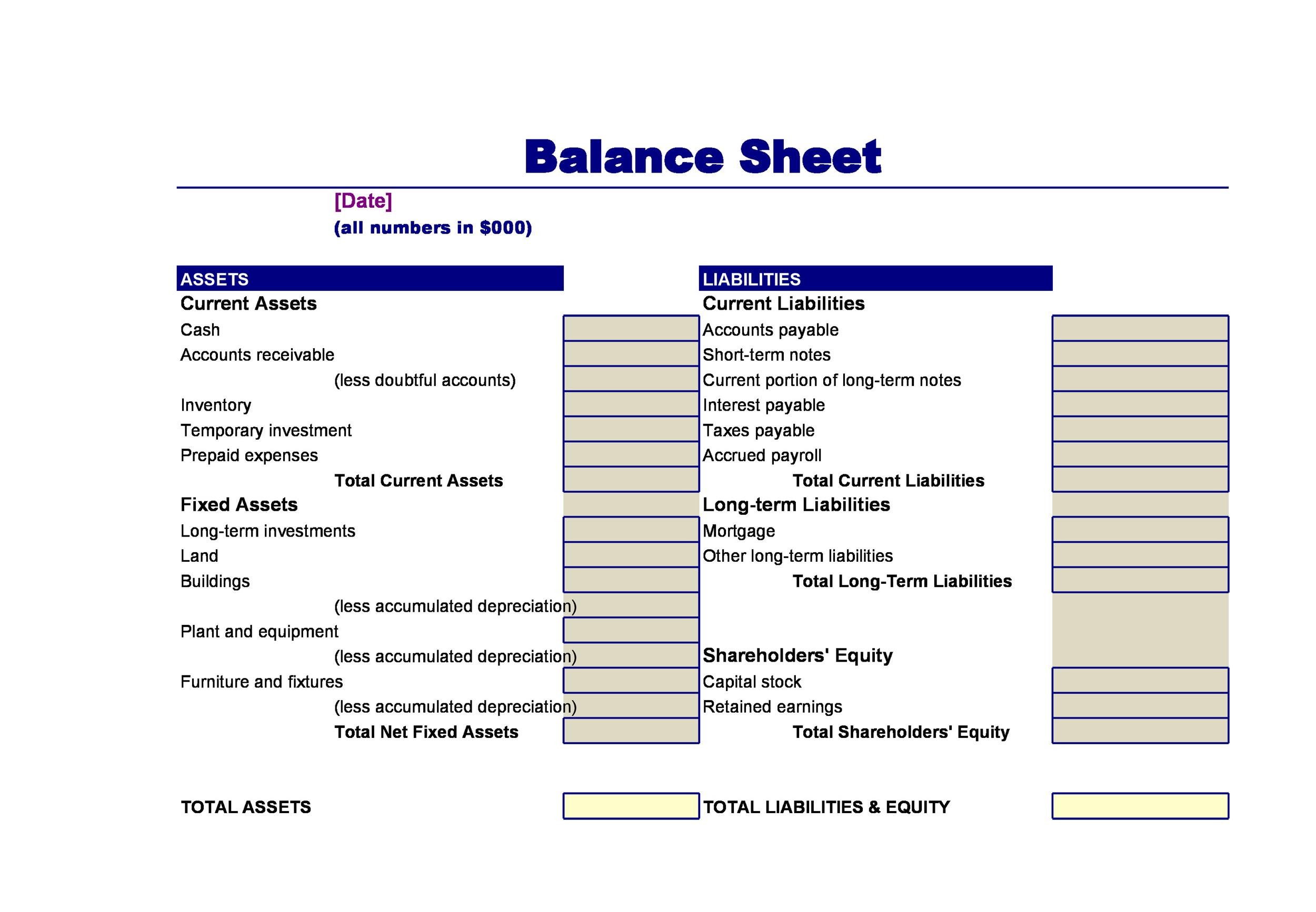 Balance Sheet Templates 15 Free Printable Docs Xlsx PDF Formats 