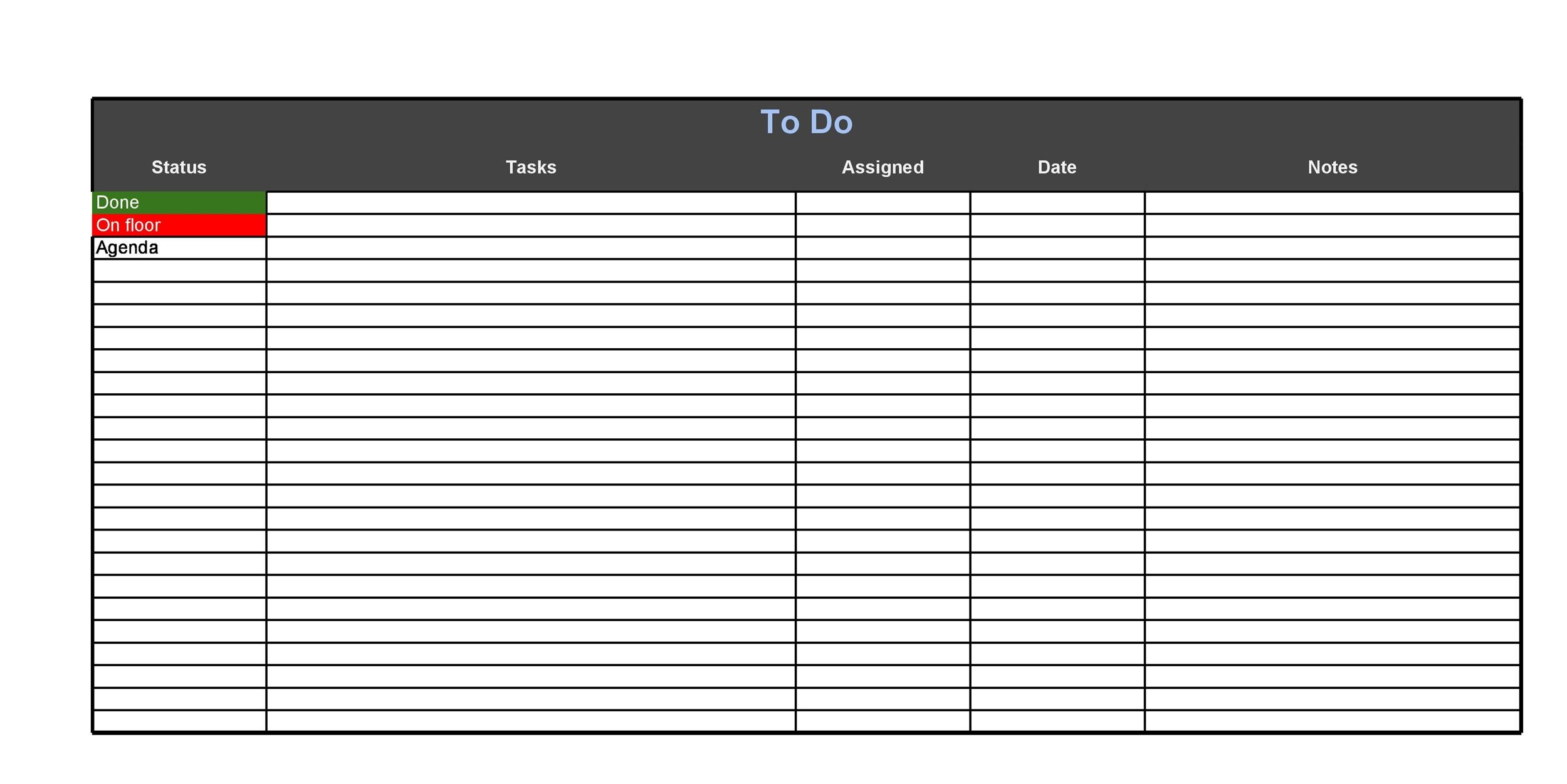 excel todo list template download