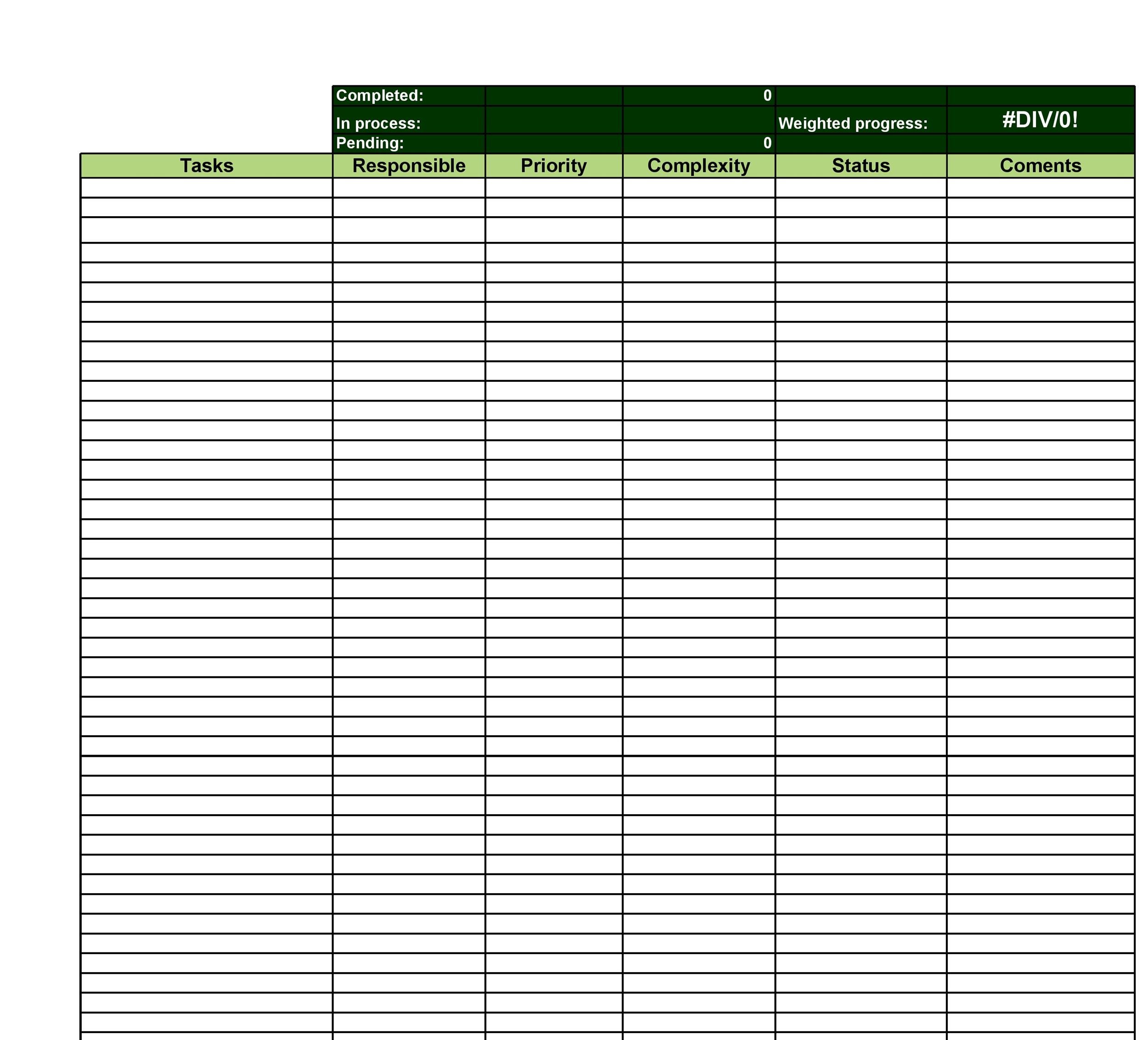 Duty List Template from templatelab.com