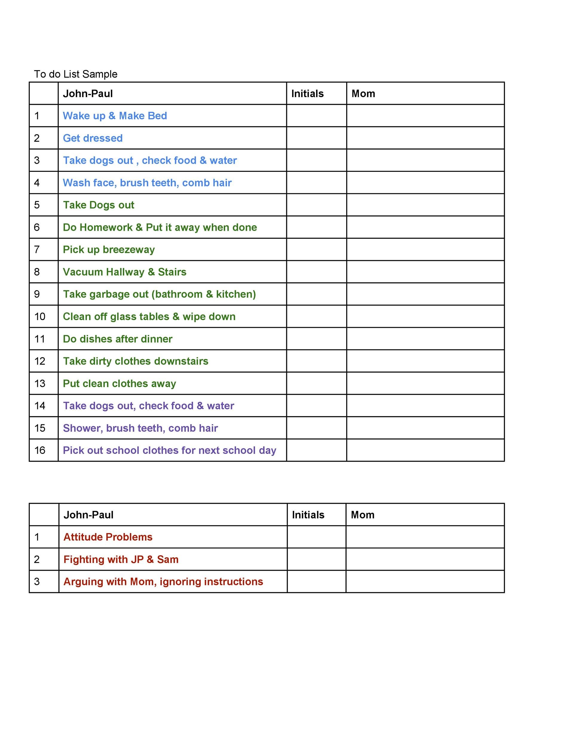 50 Printable To Do List Checklist Templates Excel Word 