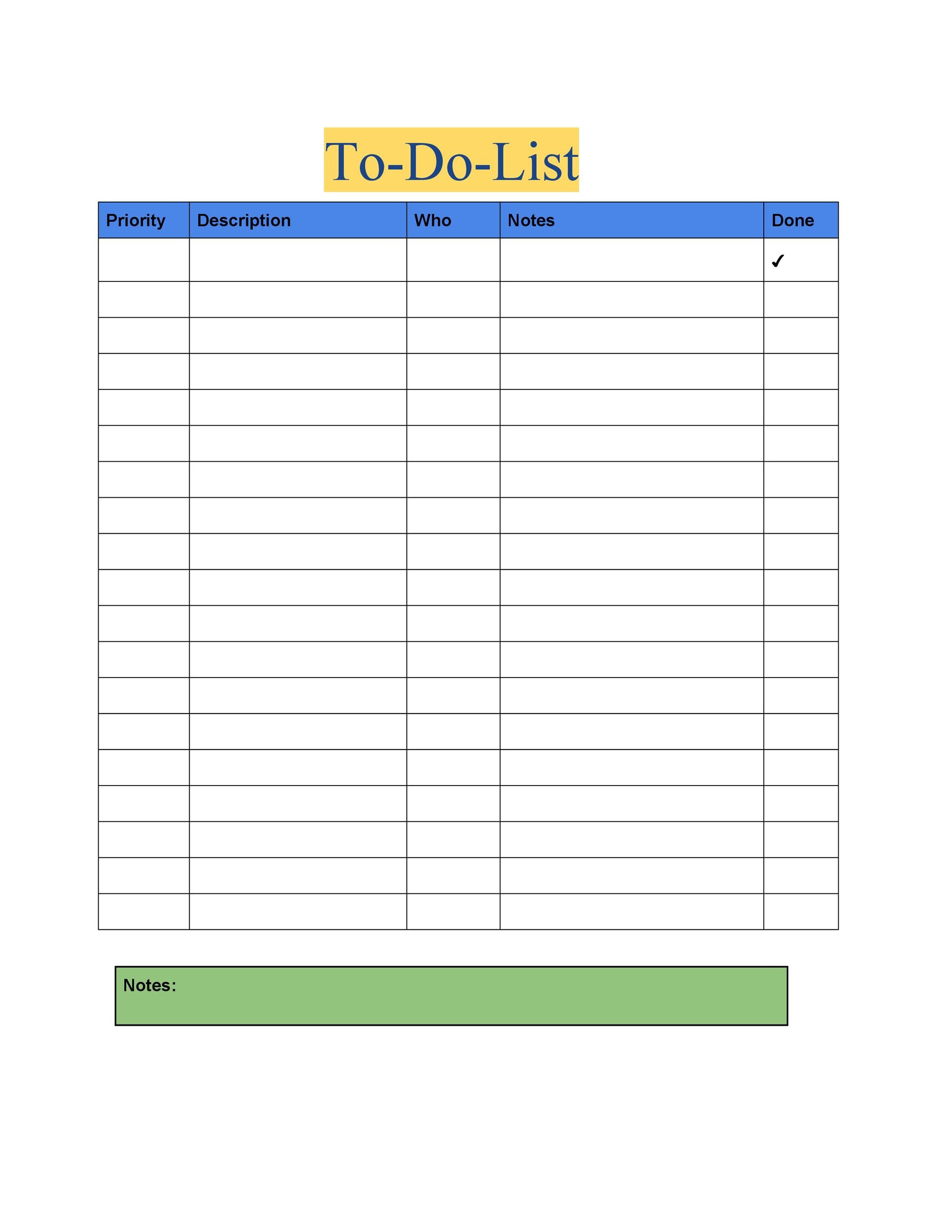 Free To Do List Template For Word from templatelab.com