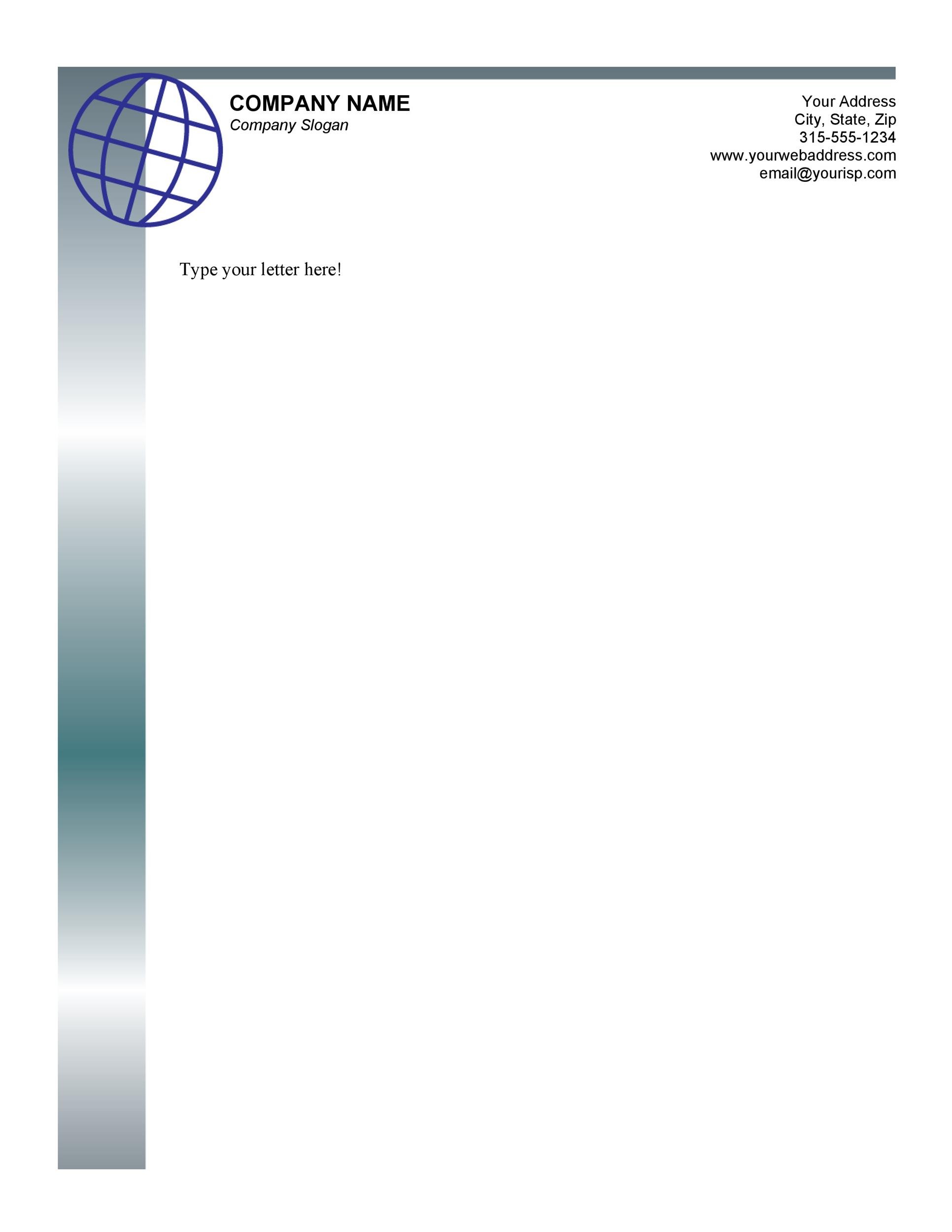 Sample Of Company Letterhead Paper a