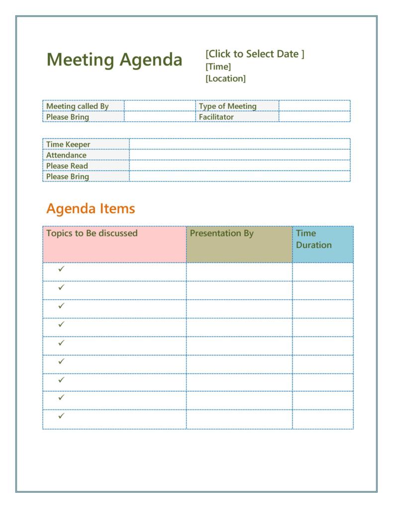 43 Effective Meeting Agenda Templates Word/Excel