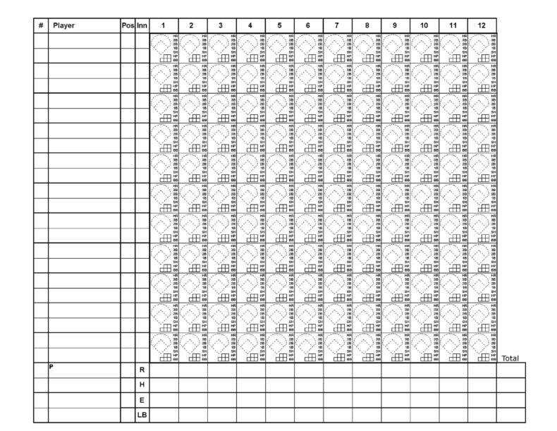 30 Printable Baseball Scoresheet Scorecard Templates TemplateLab