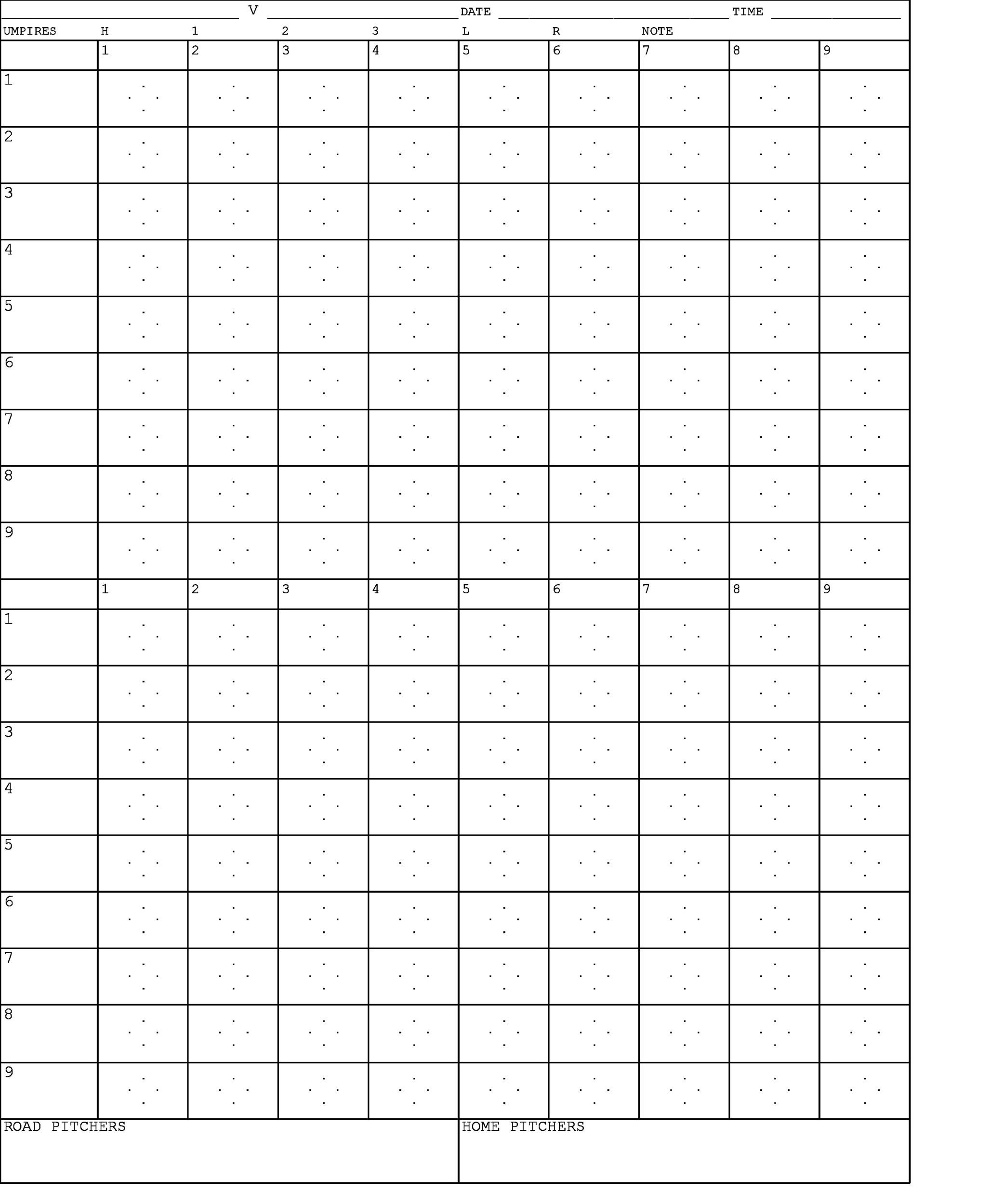 Free Baseball Score sheet Template 30