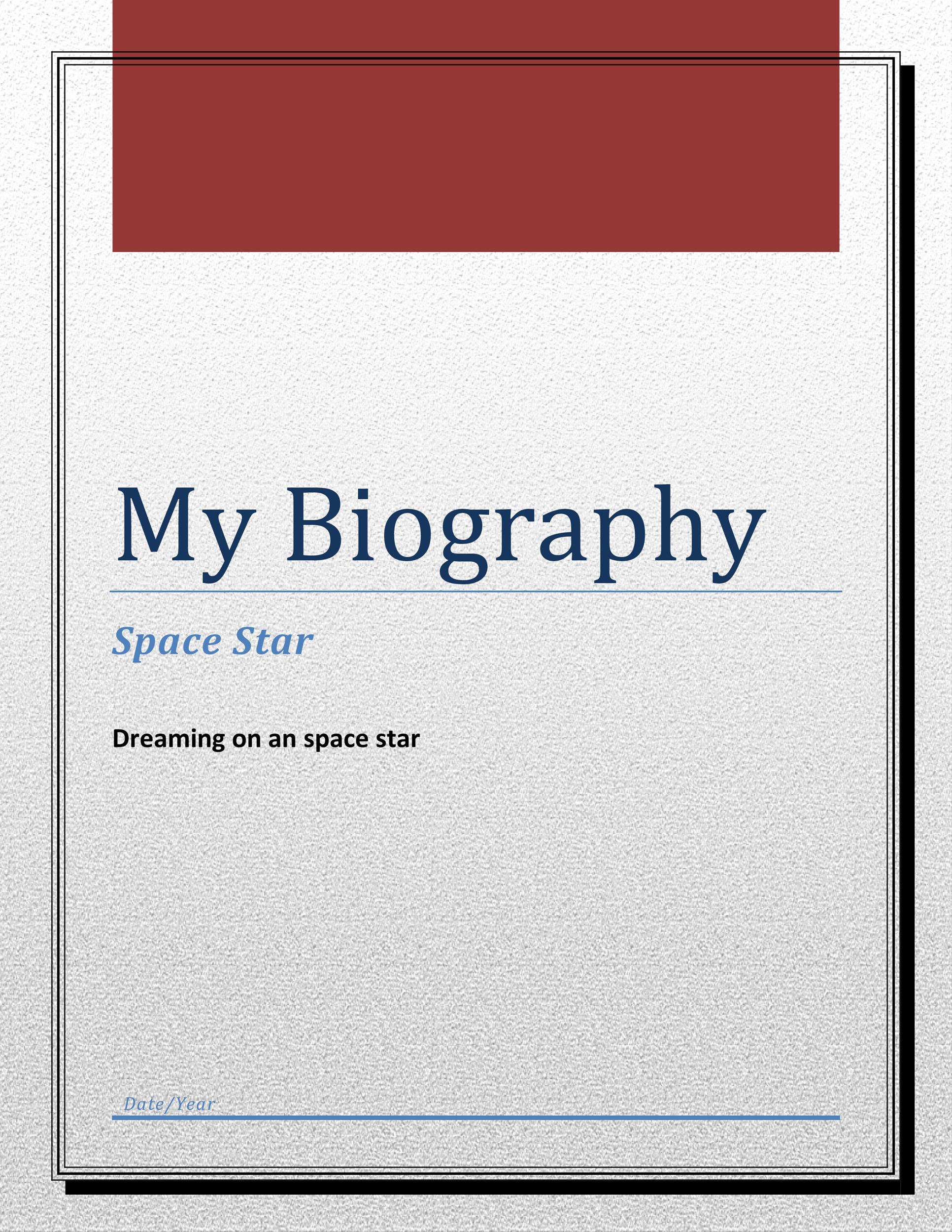 biography cover page