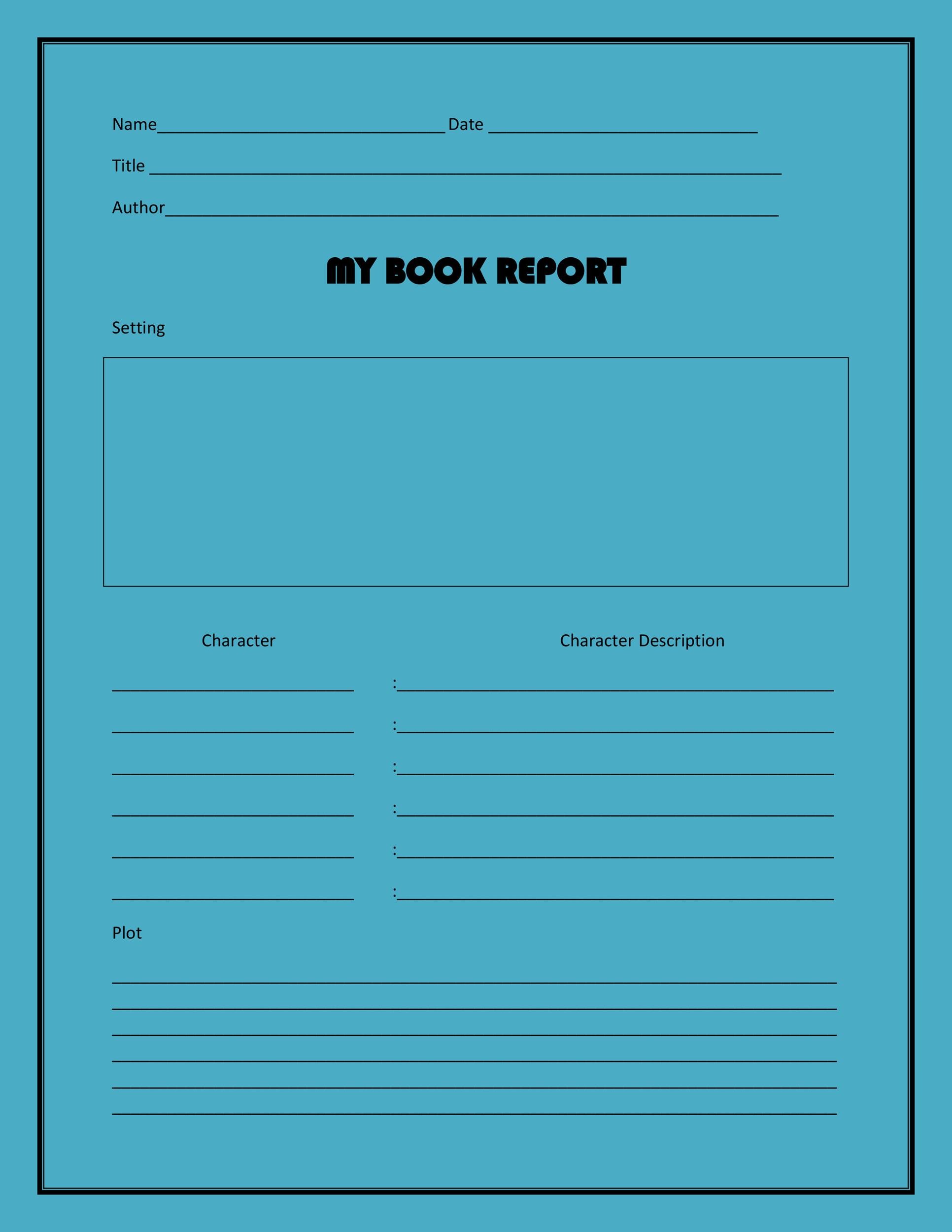 Free Book Report Template 01