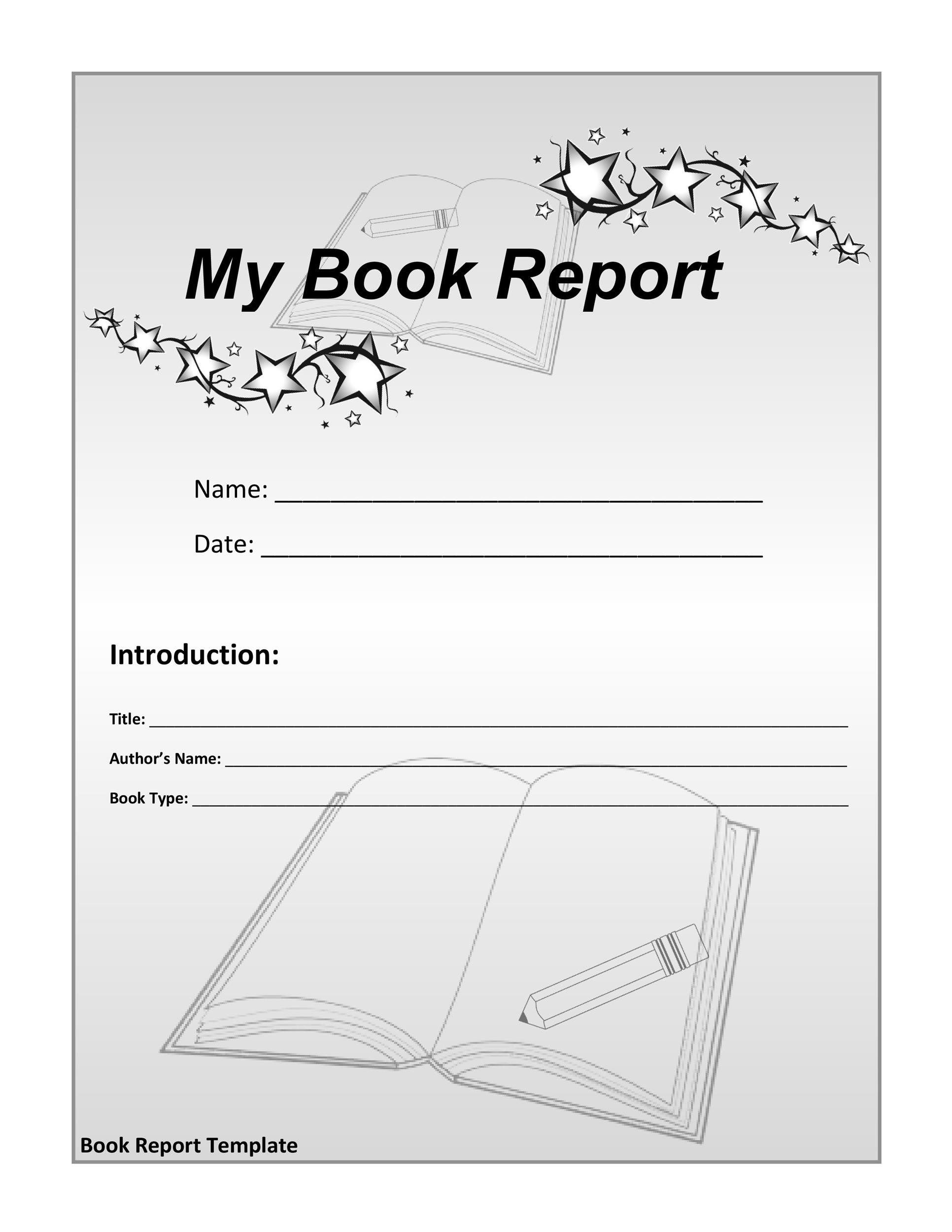 book report cover page
