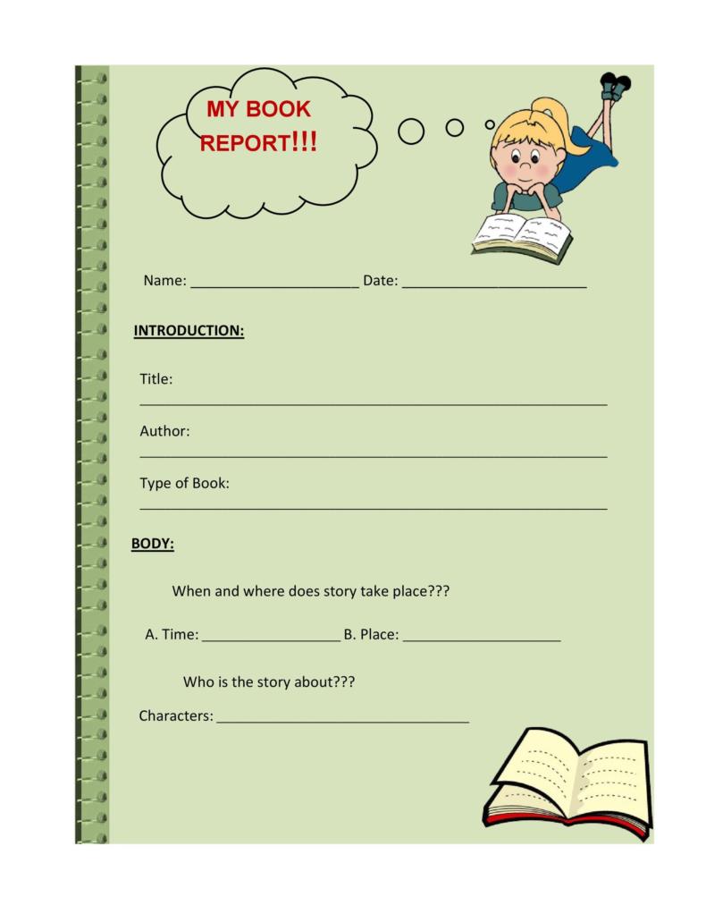 book report template ks4