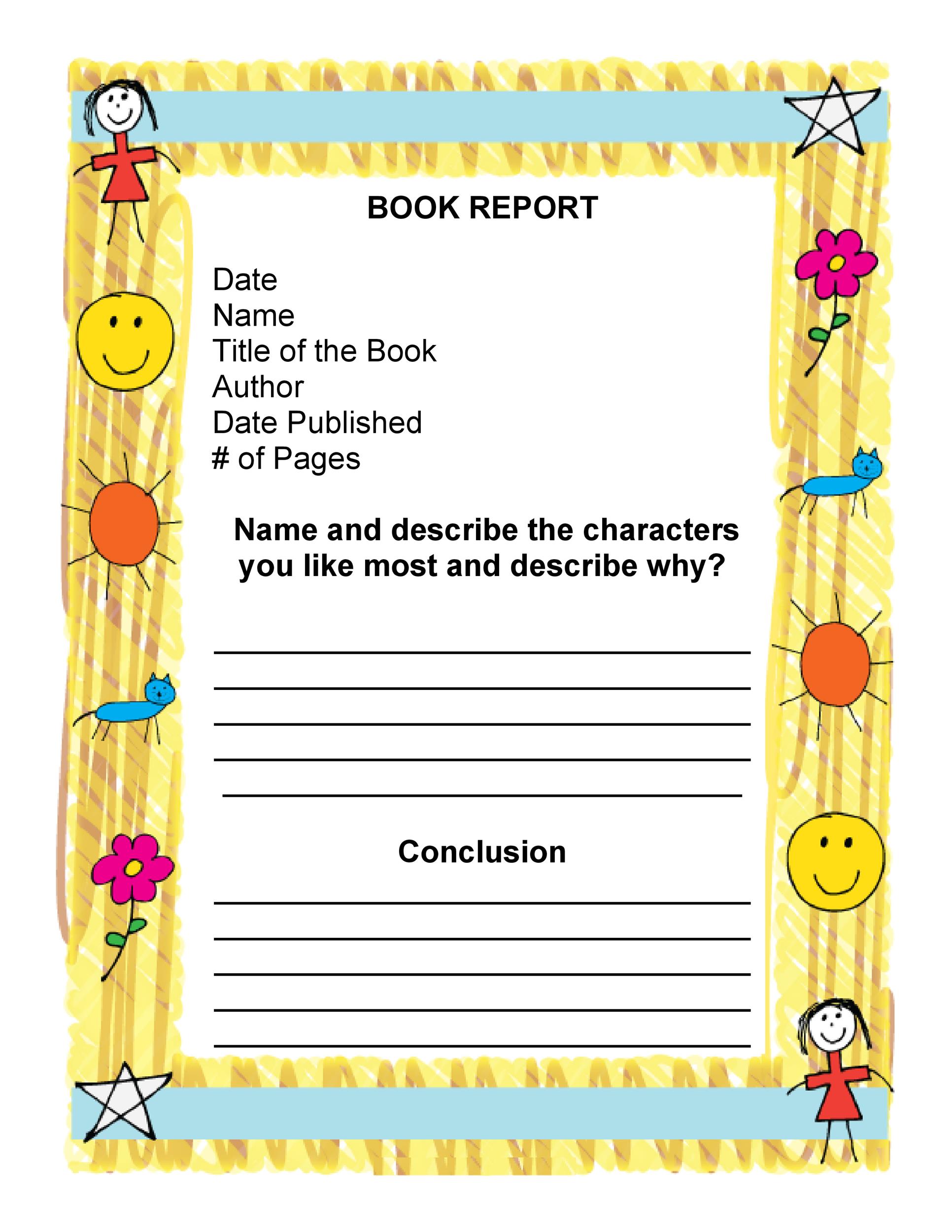 Free Book Report Template 13
