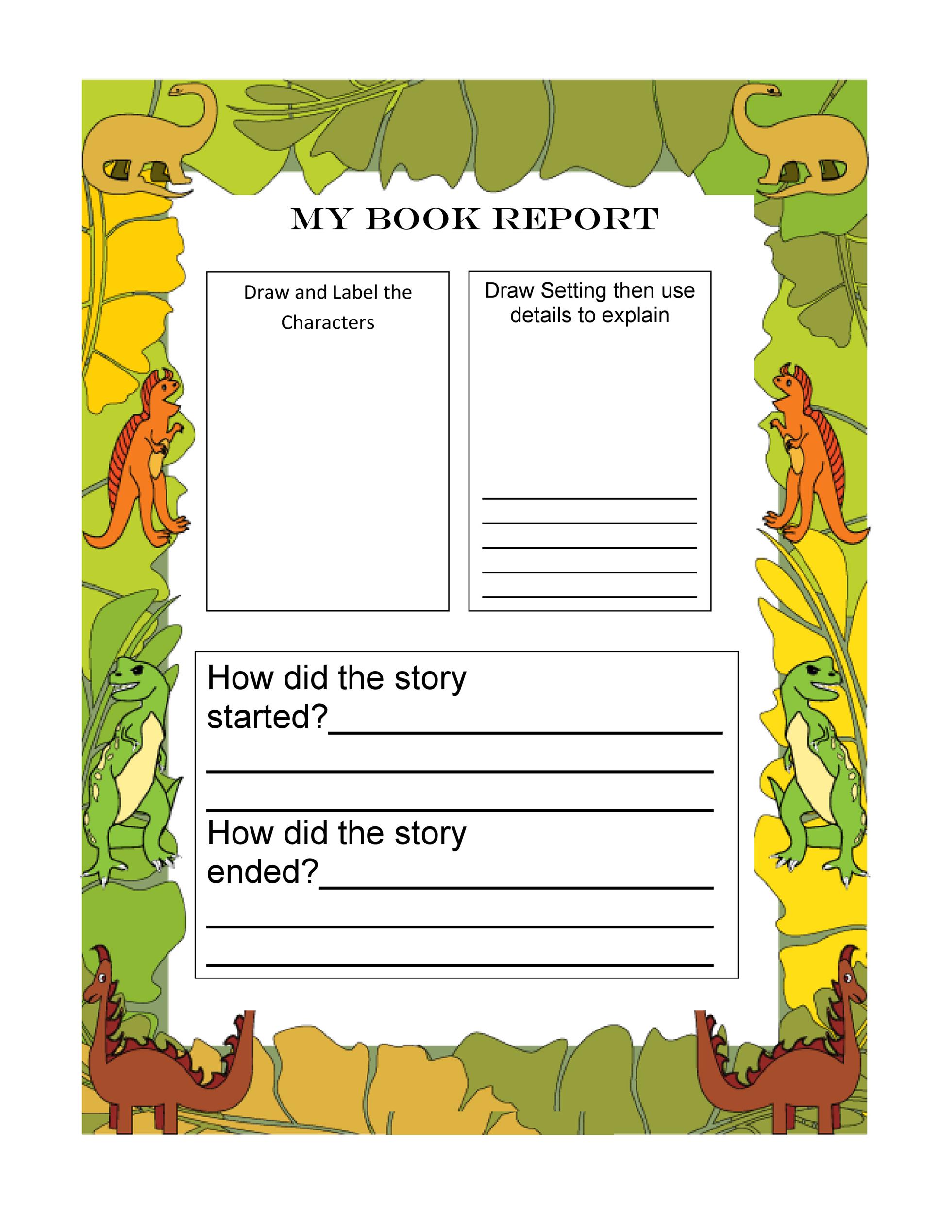 Book Report Template Free