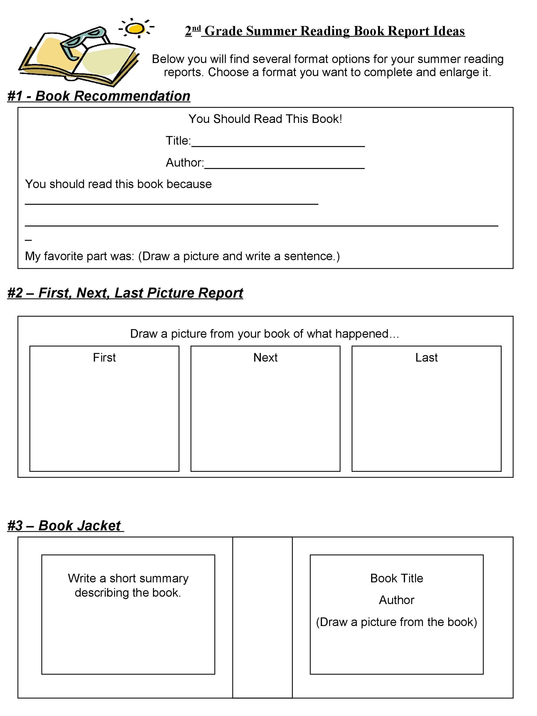 23 Book Report Templates & Reading Worksheets