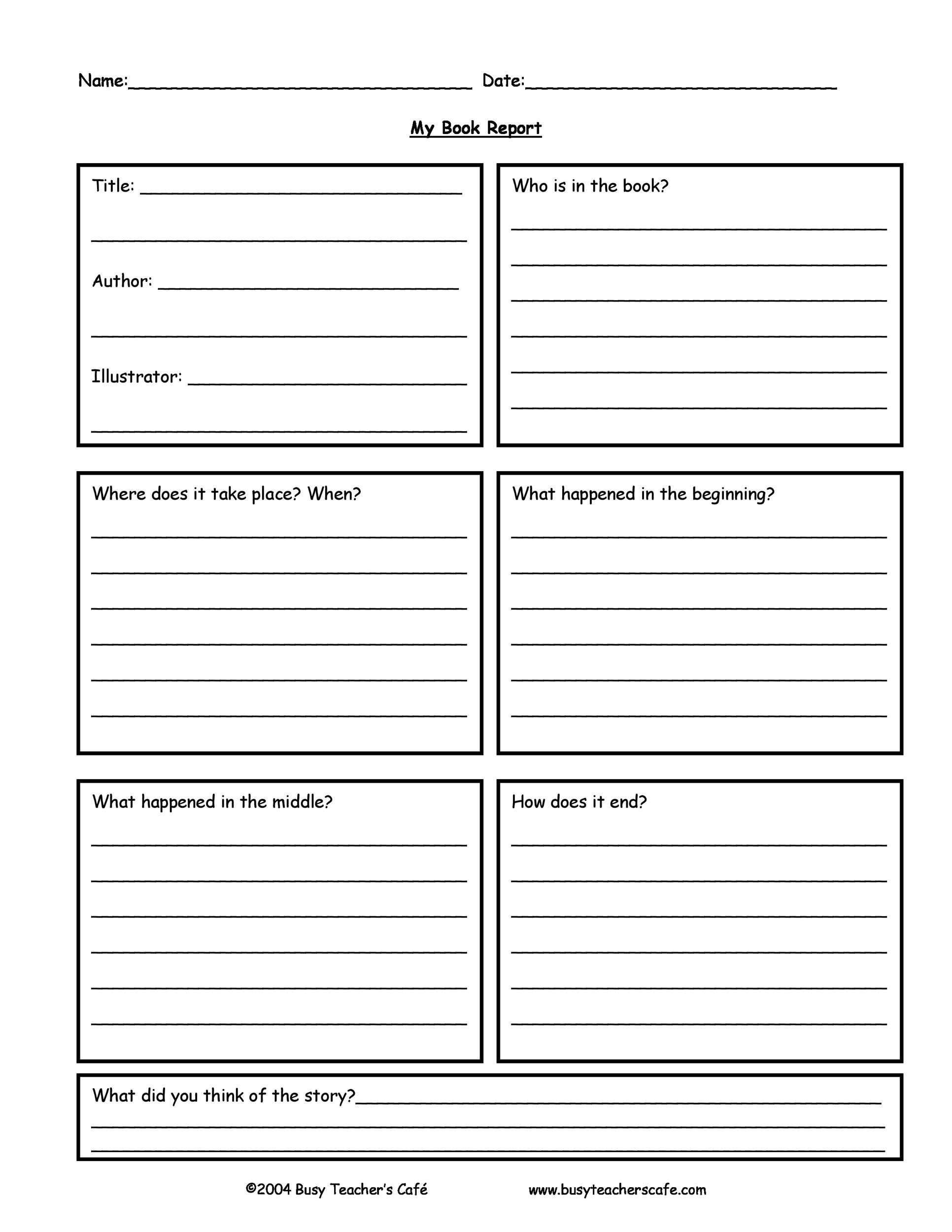 abc book template for middle school With Middle School Book Report Template
