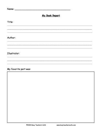 easy book report template