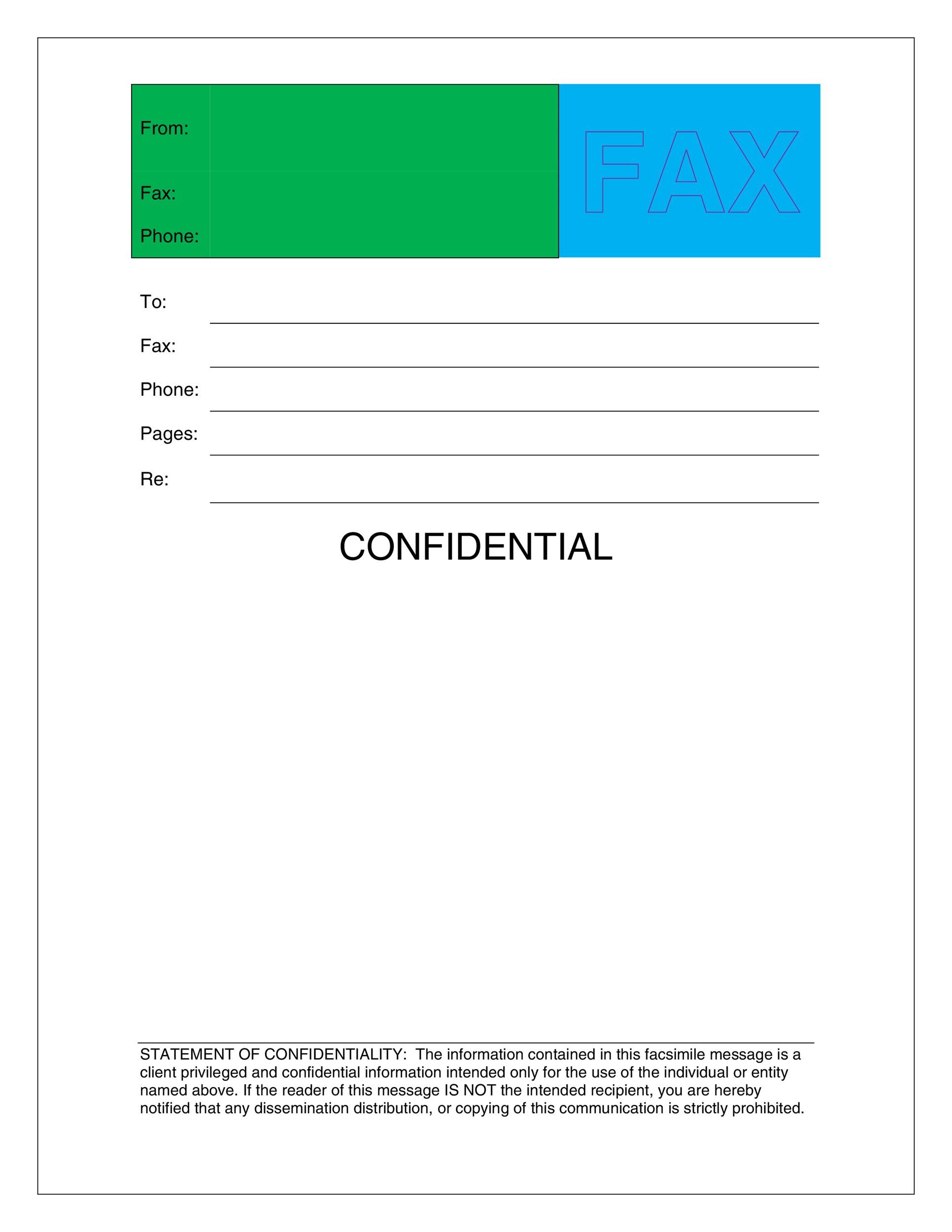 10 Printable Fax Cover Sheet Templates TemplateLab