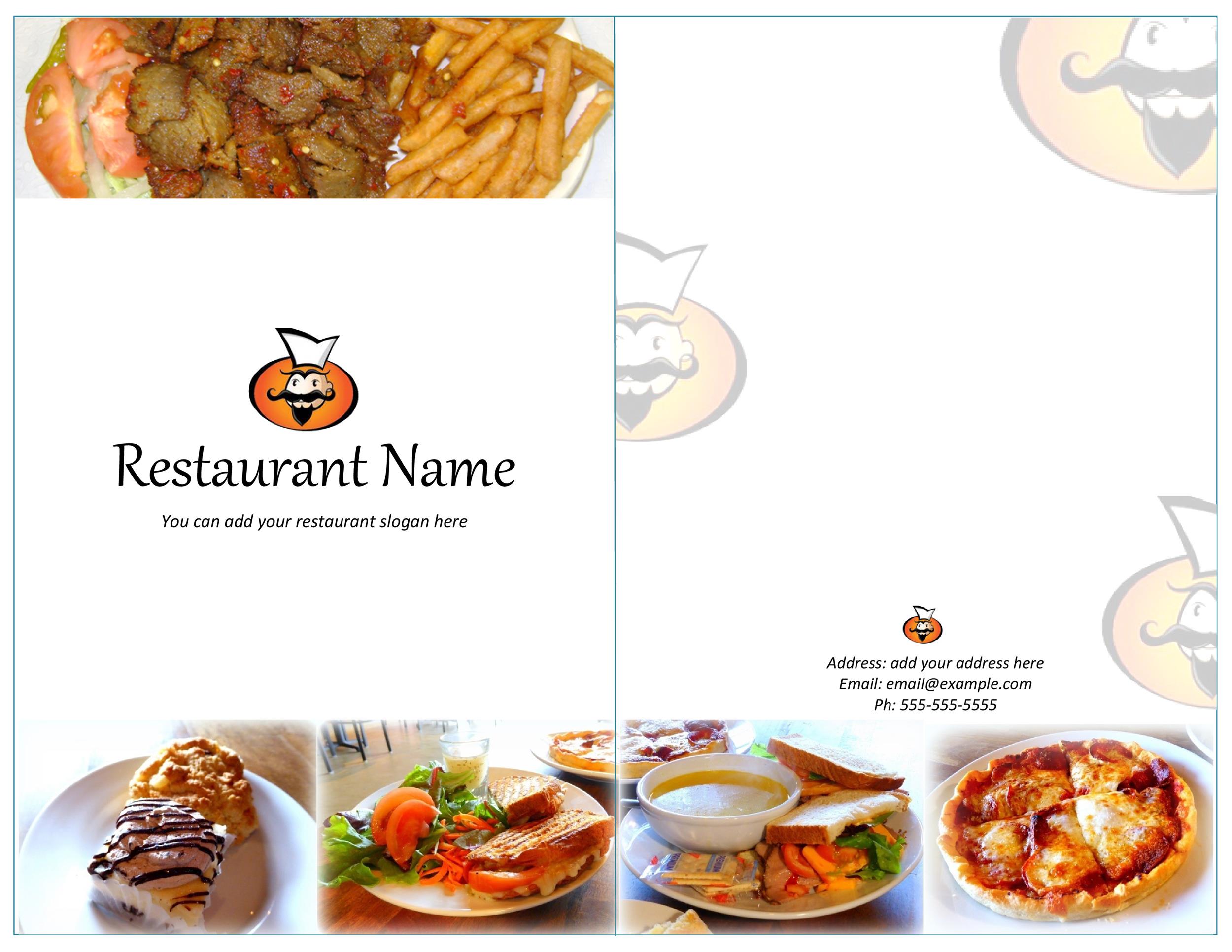 Takeaway Menu Template Free