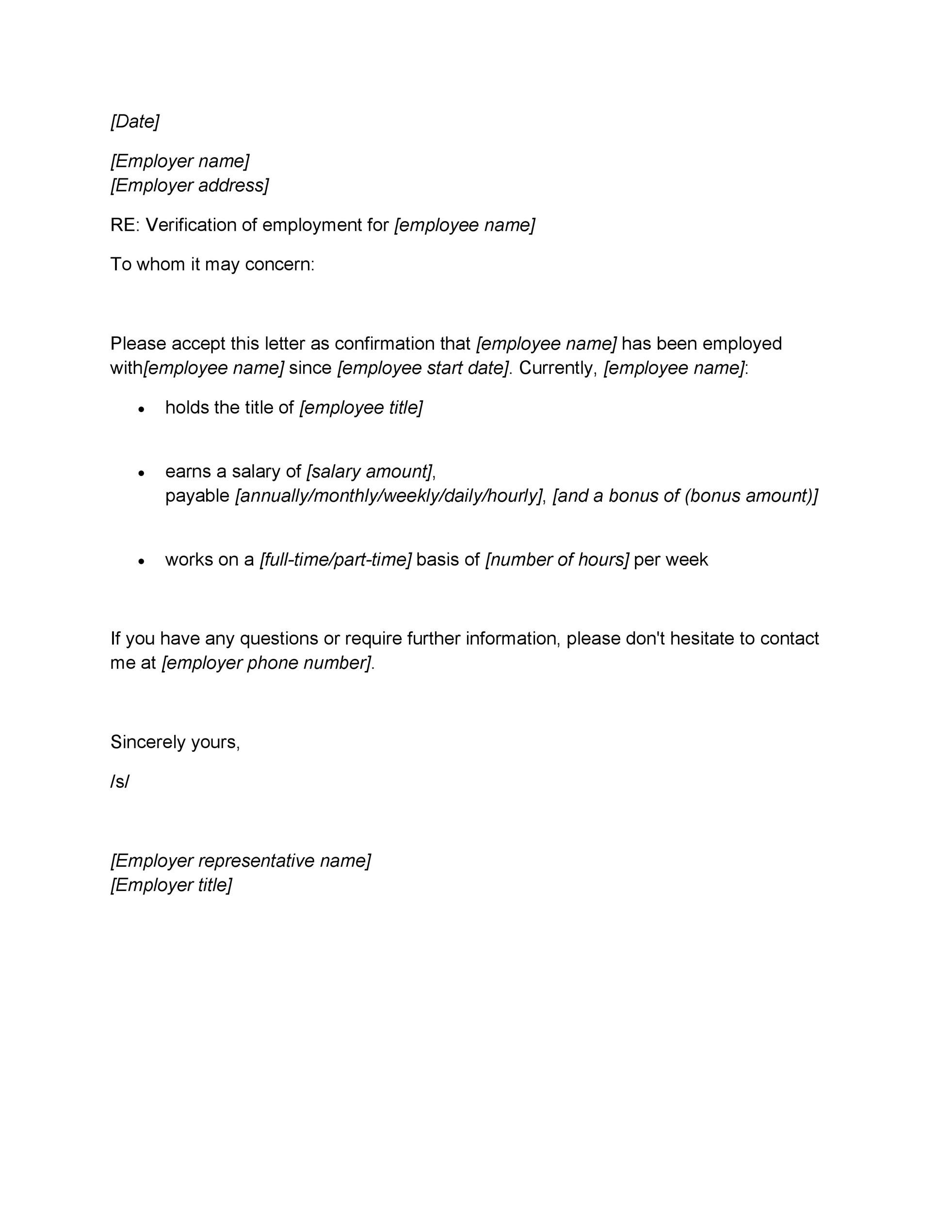 Confirmation Of Employment Letter For Your Needs Letter Template Collection