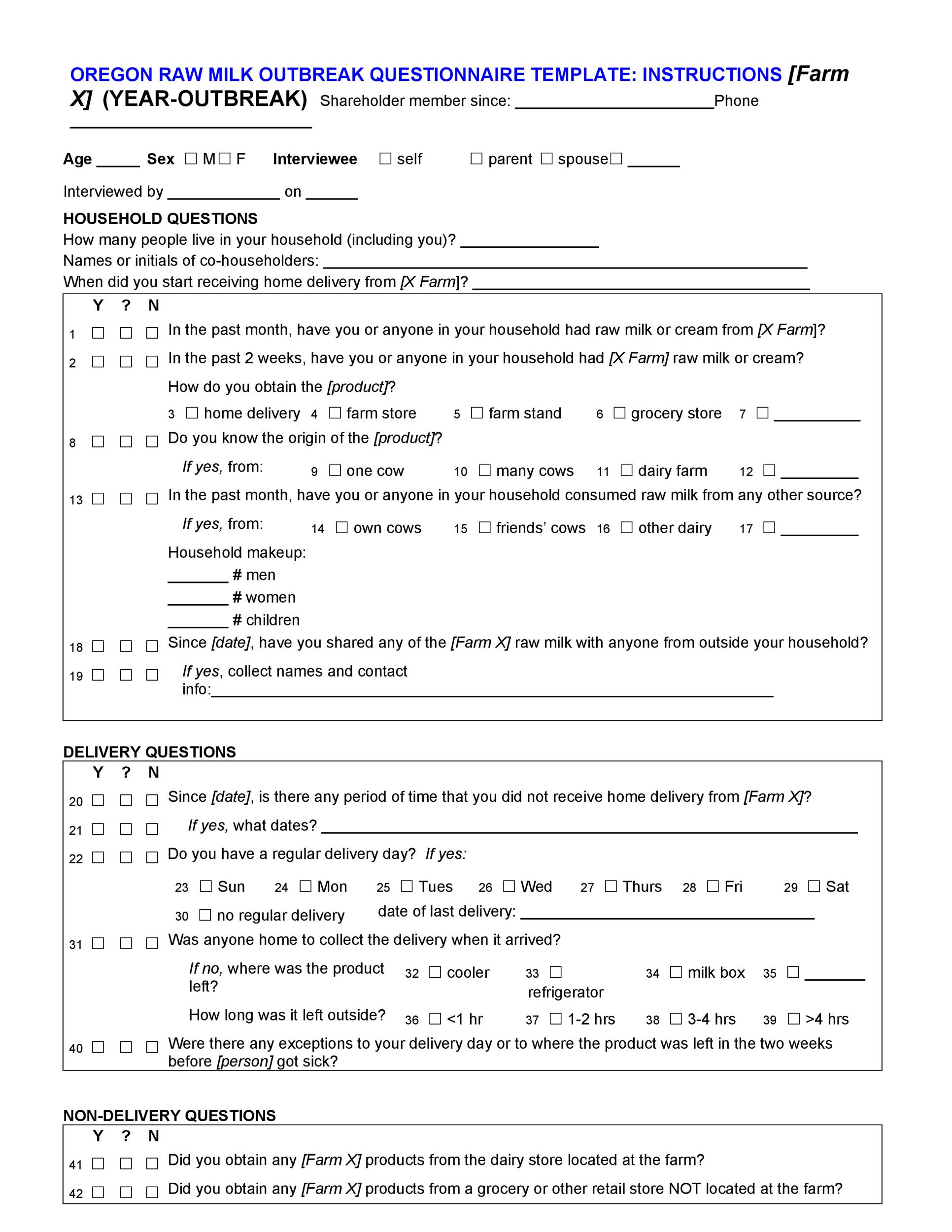 Free Questionnaire Template 15