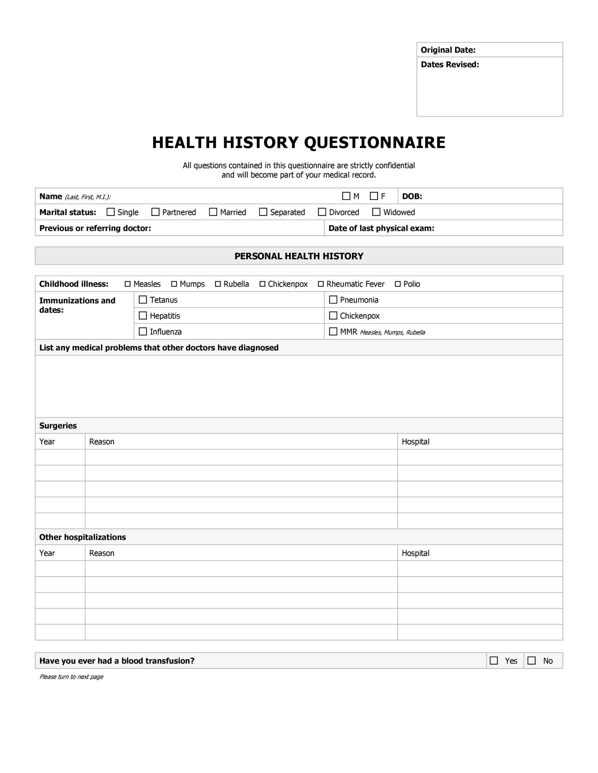 Free Questionnaire Template 17