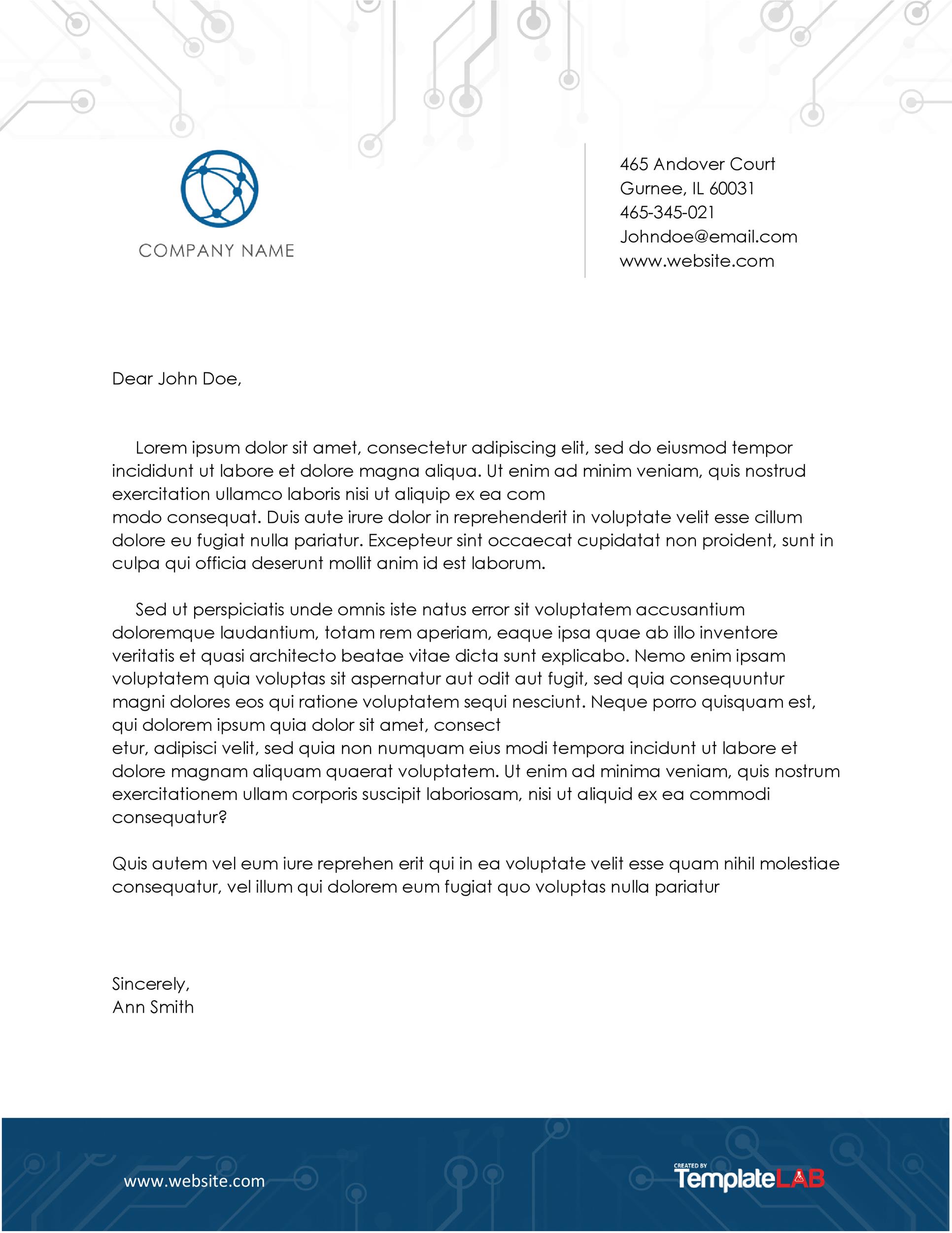 Business Letter Format With Letterhead from templatelab.com