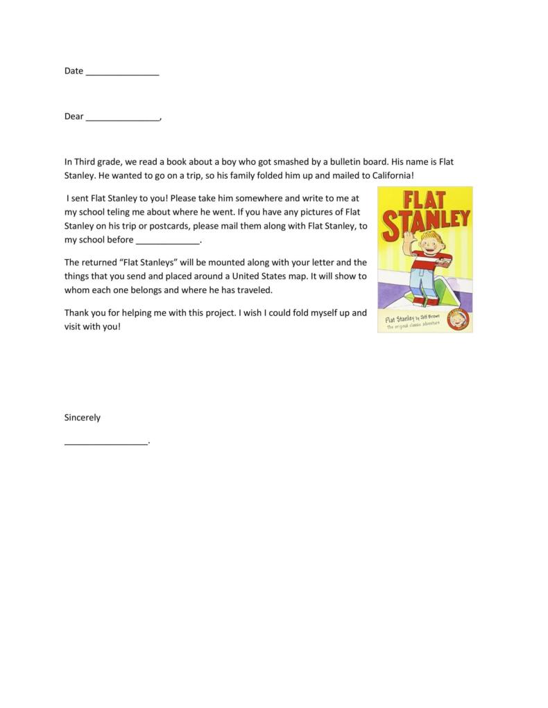 Flat Stanley Letter Template