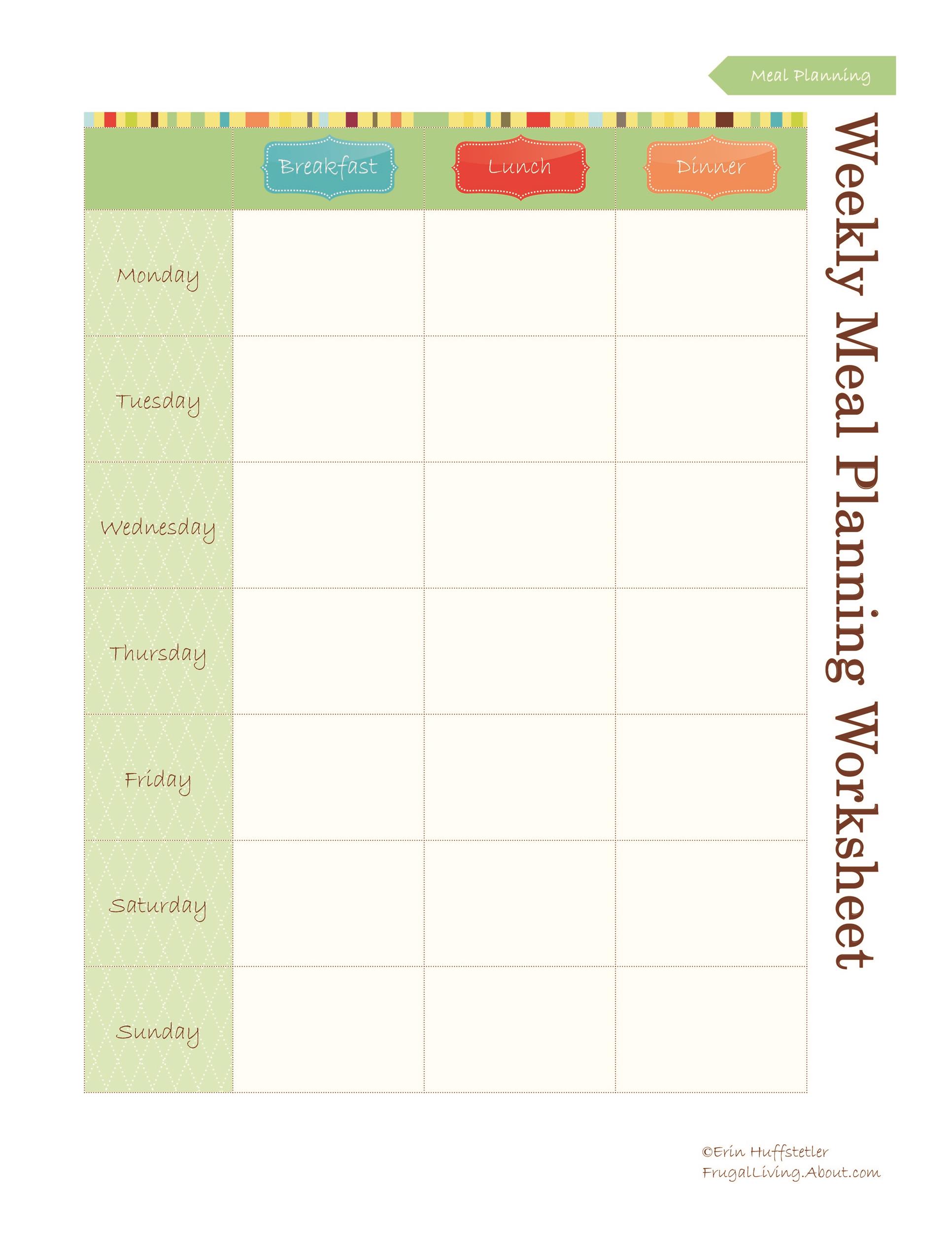 Free Meal Plan Template 08