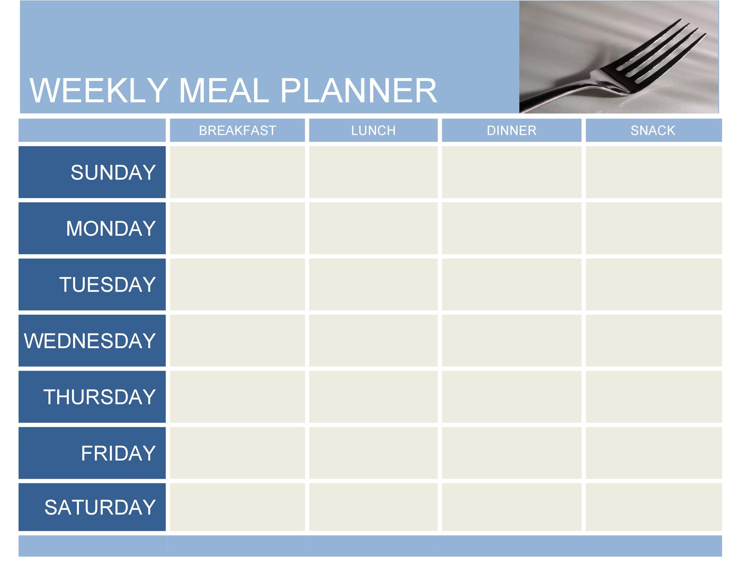 Weekly Eating Plan Template SampleTemplatess SampleTemplatess