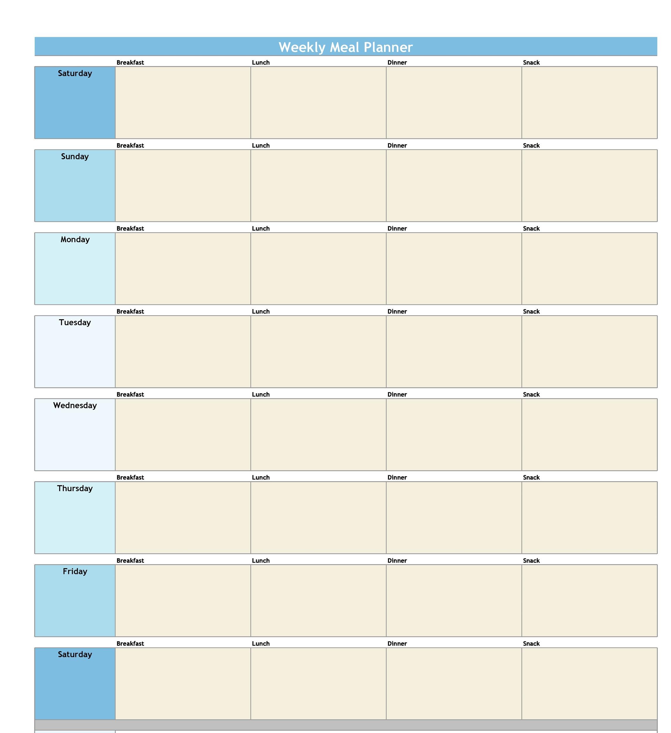 Free Meal Plan Template 32