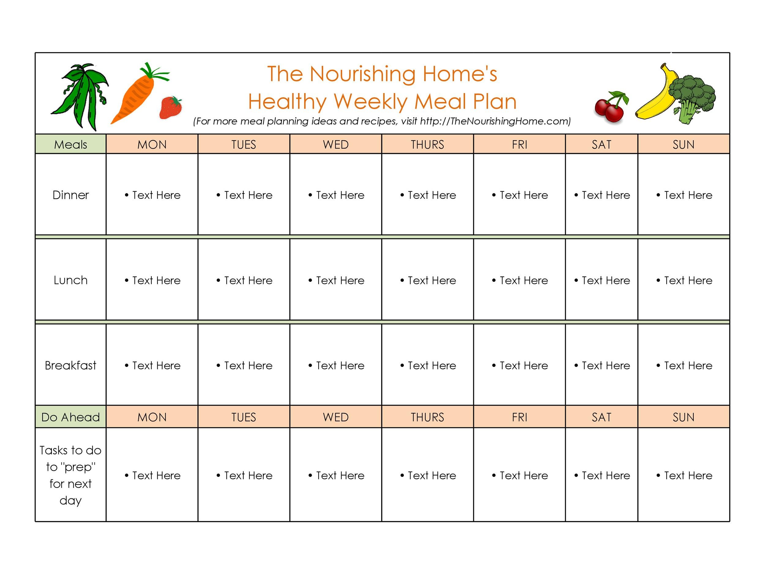 Food Plan Template from templatelab.com