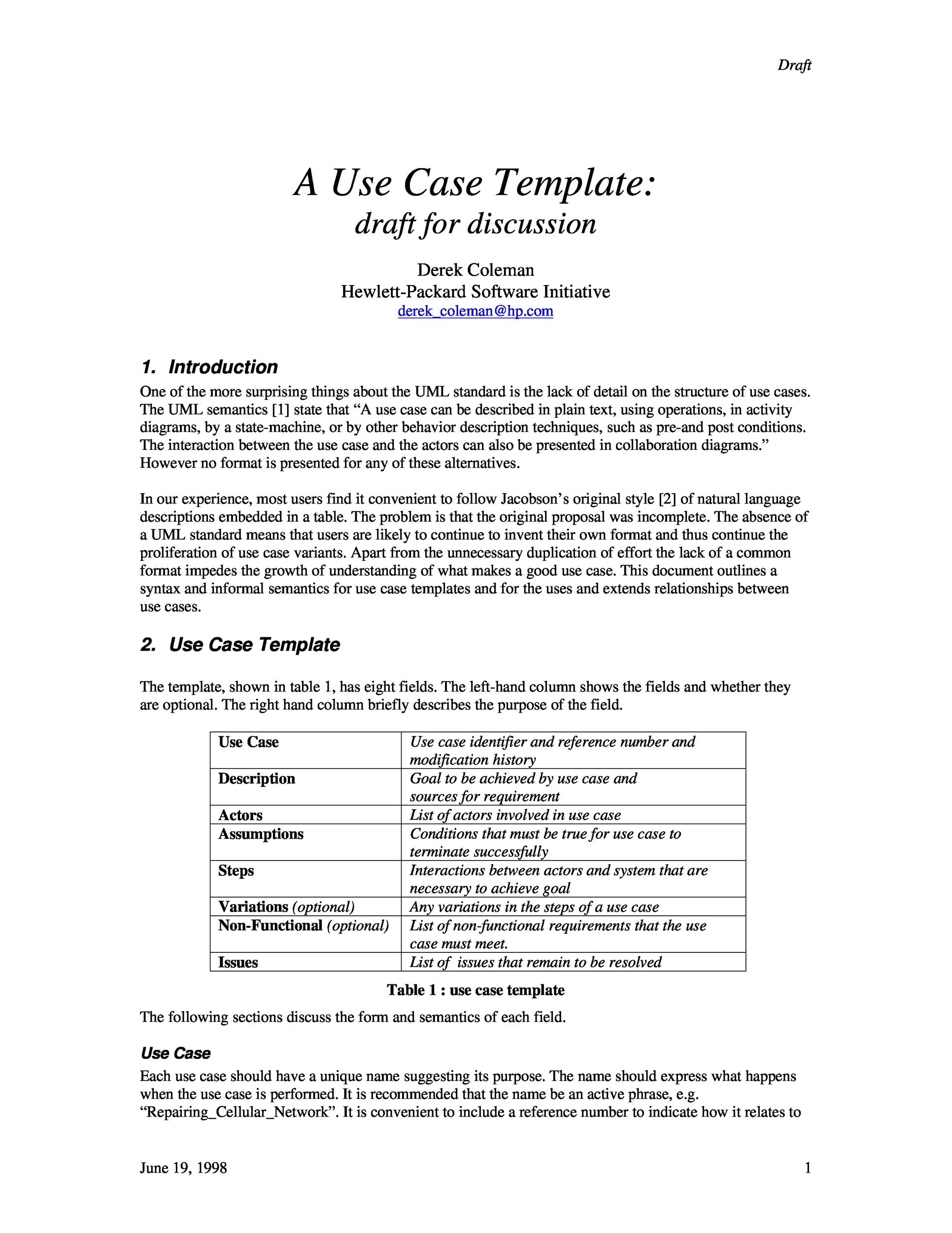 Free Use Case Template 40