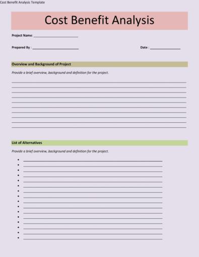 40+ Cost Benefit Analysis Templates & Examples! ᐅ TemplateLab