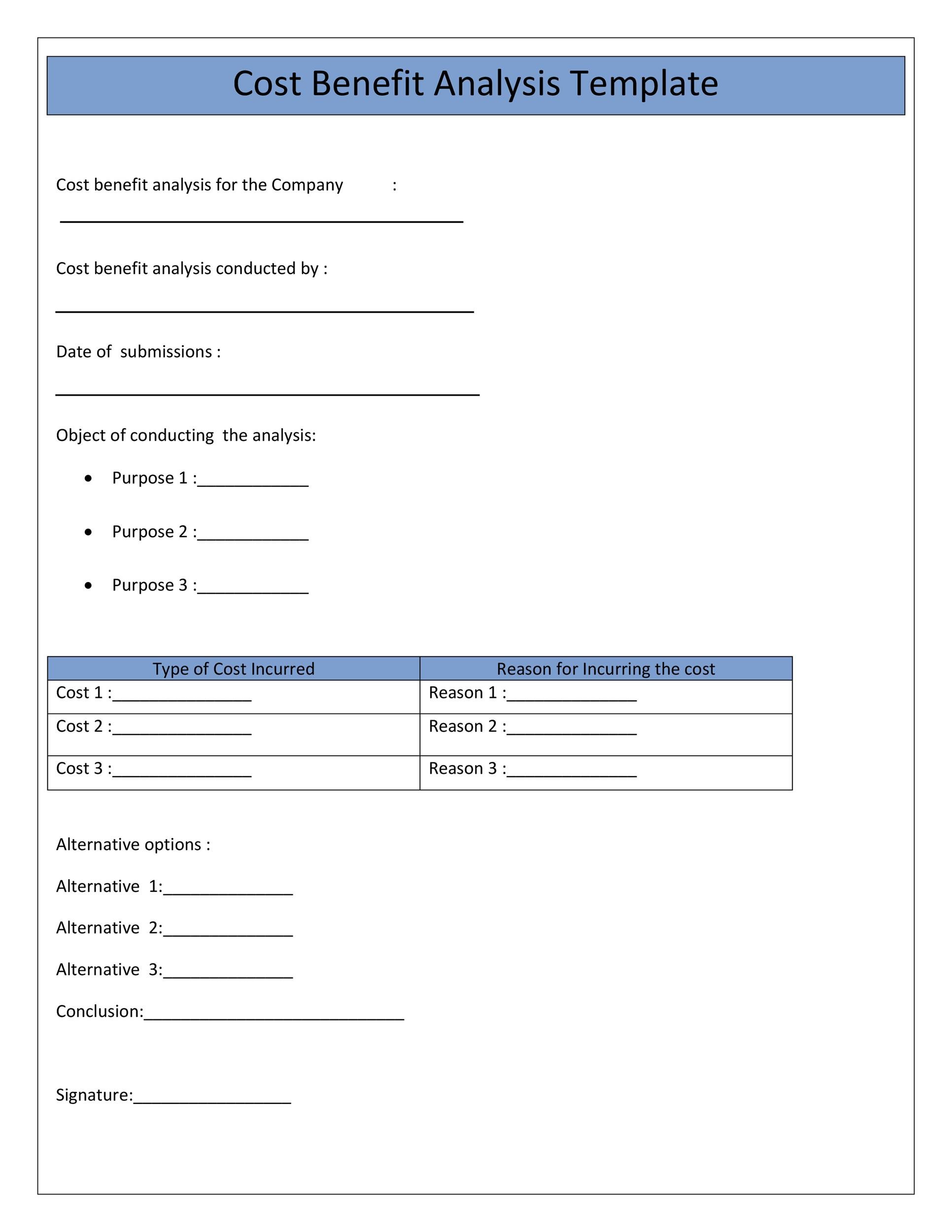 Free Cost Benefit Analysis Template 04