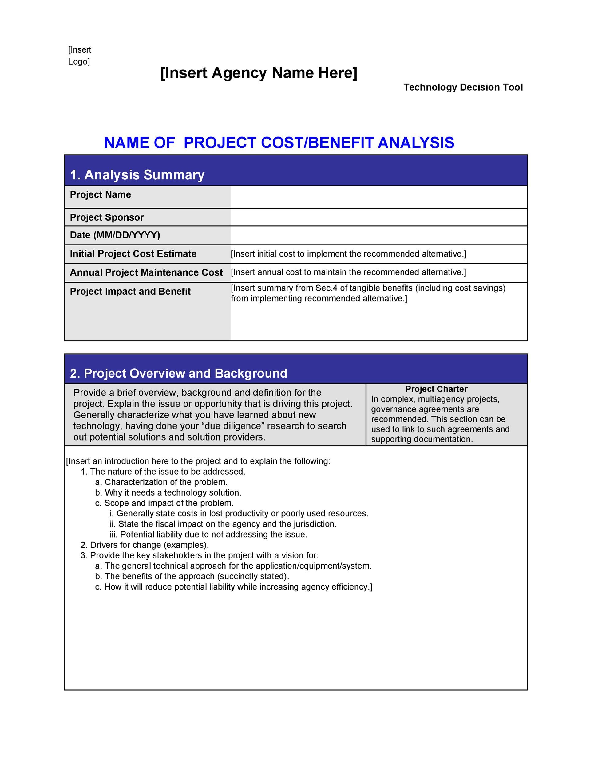Free Cost Benefit Analysis Template 25