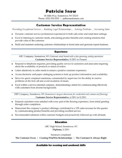 remote customer service resume sample
