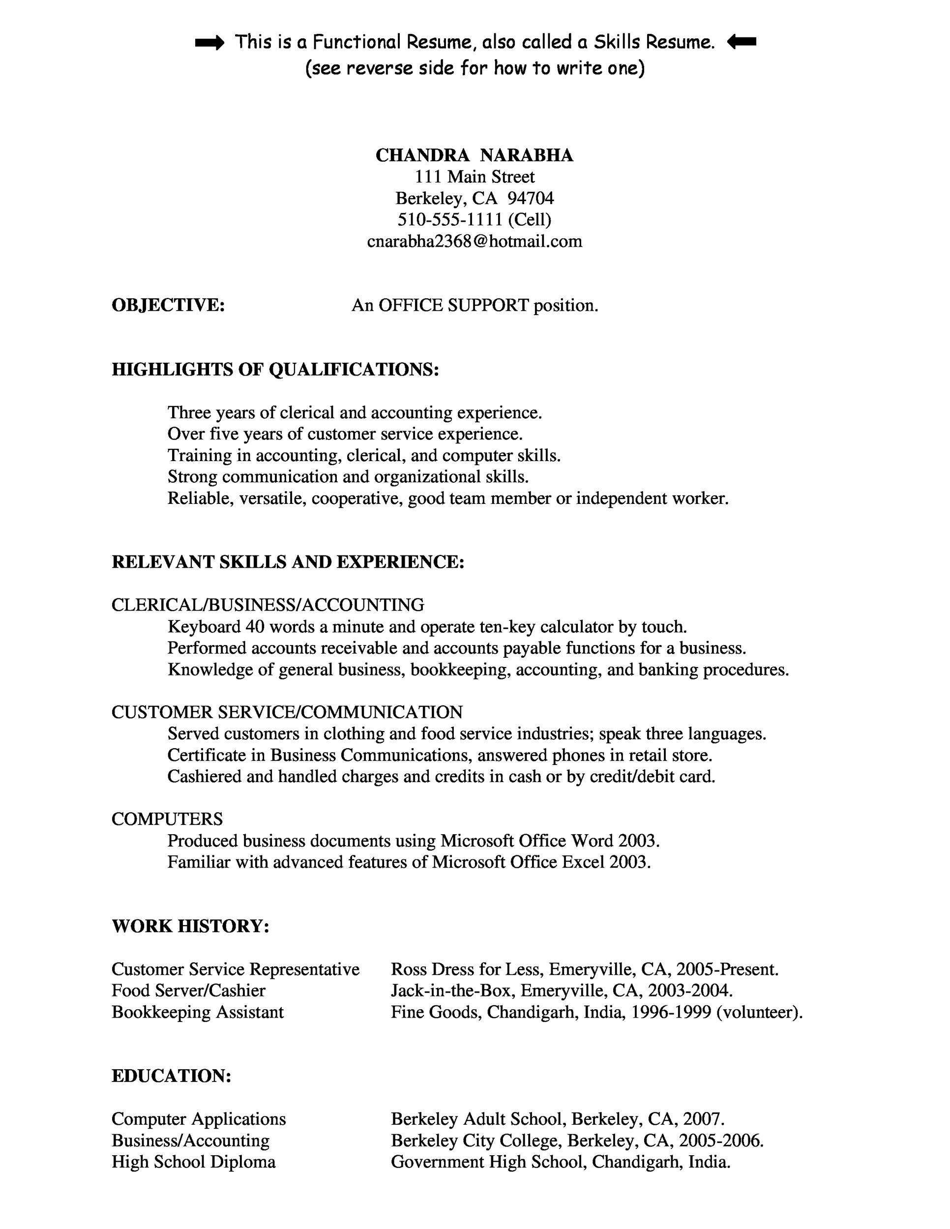 customer service examples on resume