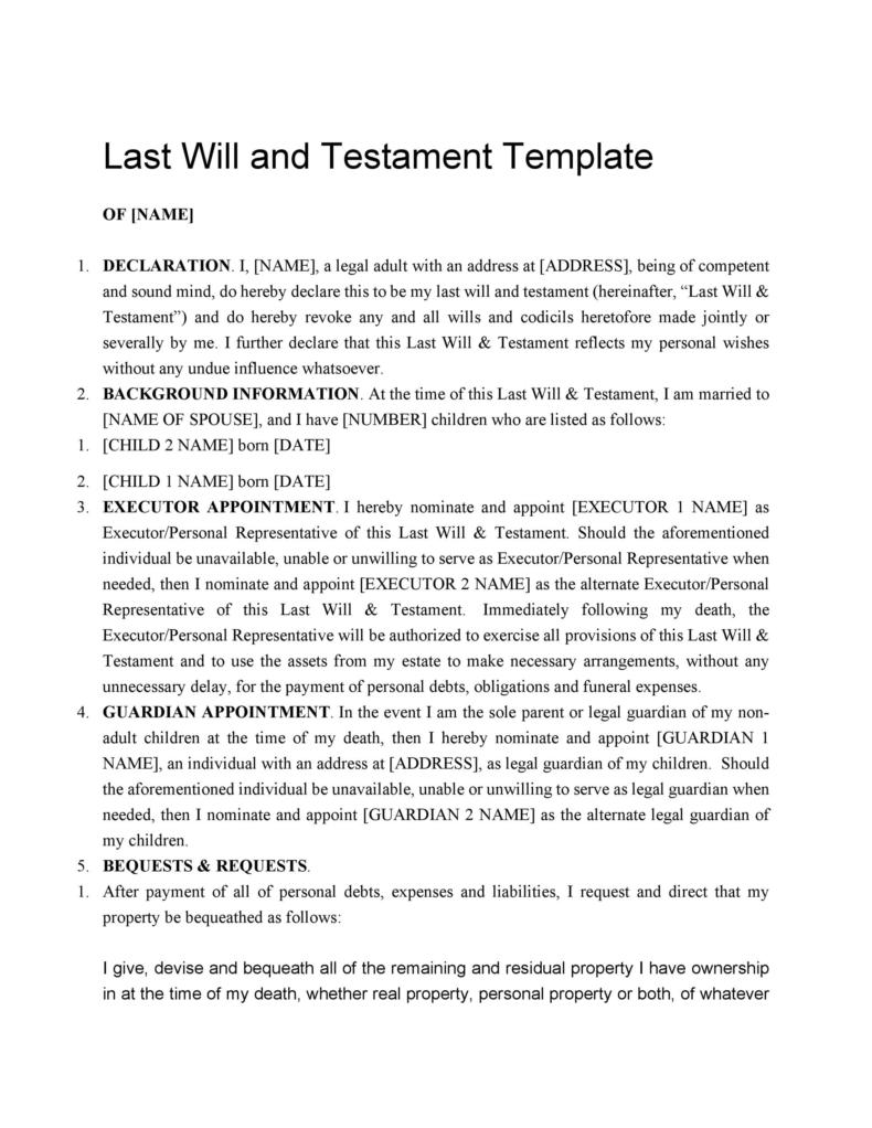 39-last-will-and-testament-forms-templates-templatelab