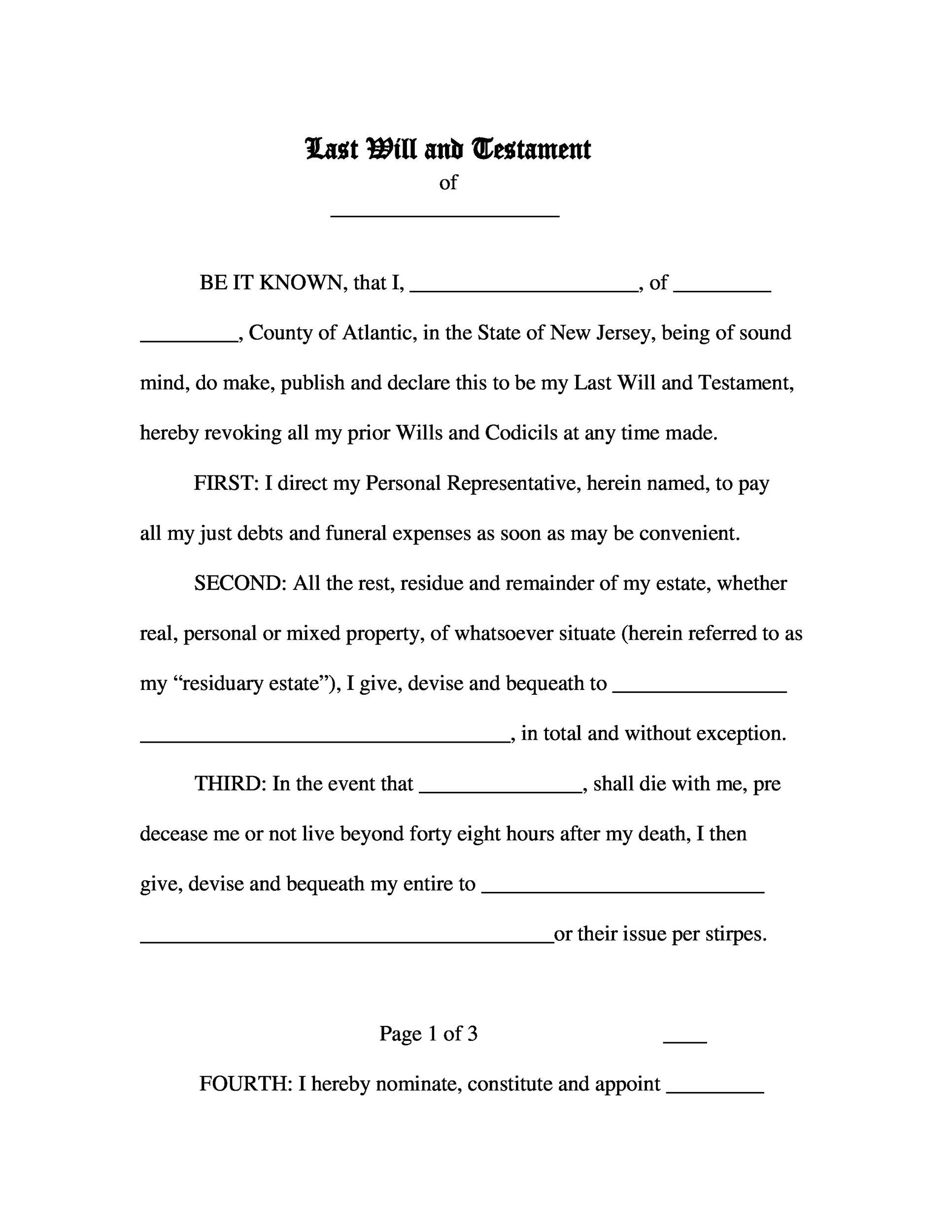Free Last will and Testament template 28