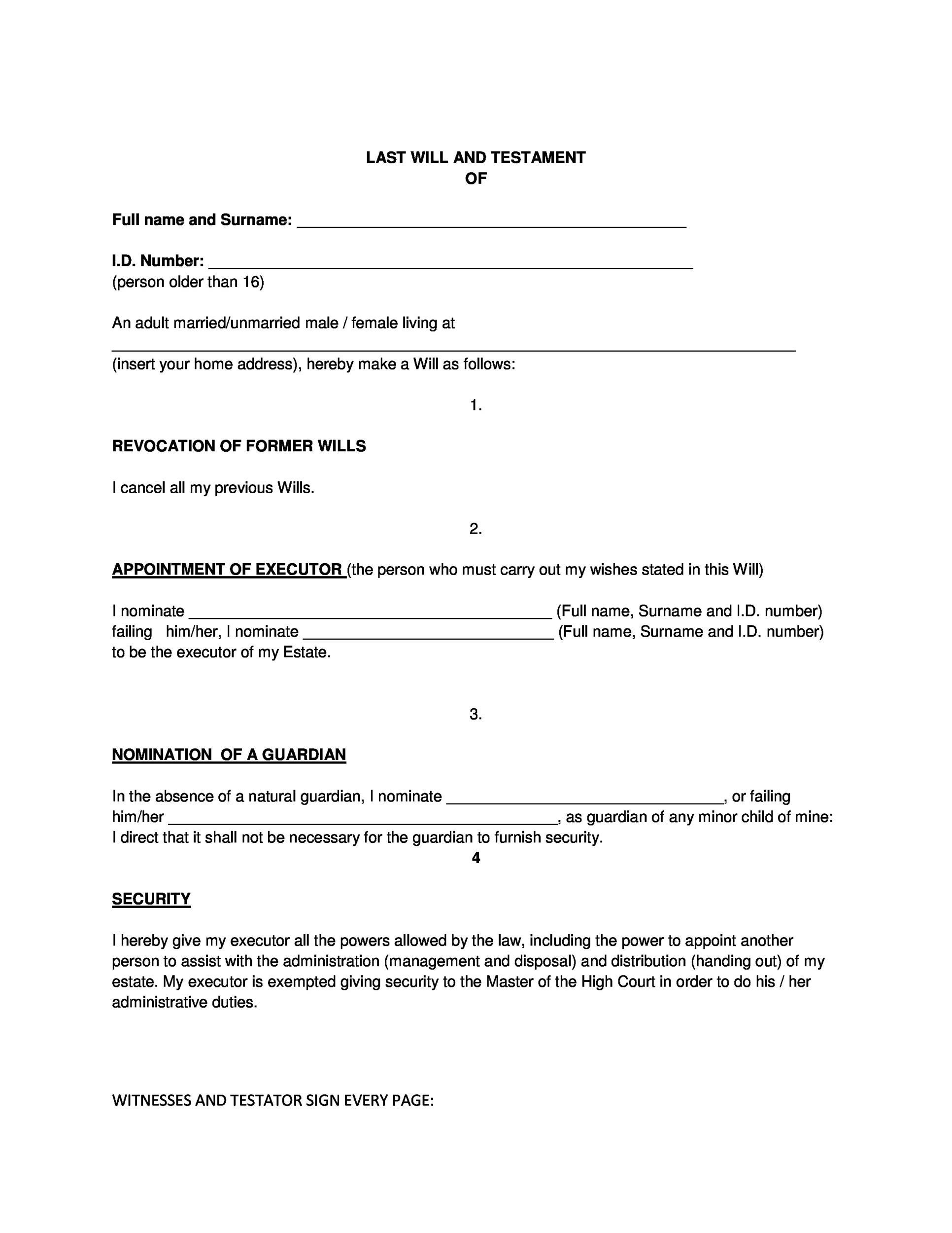 13 Last Will and Testament Forms & Templates ᐅ TemplateLab