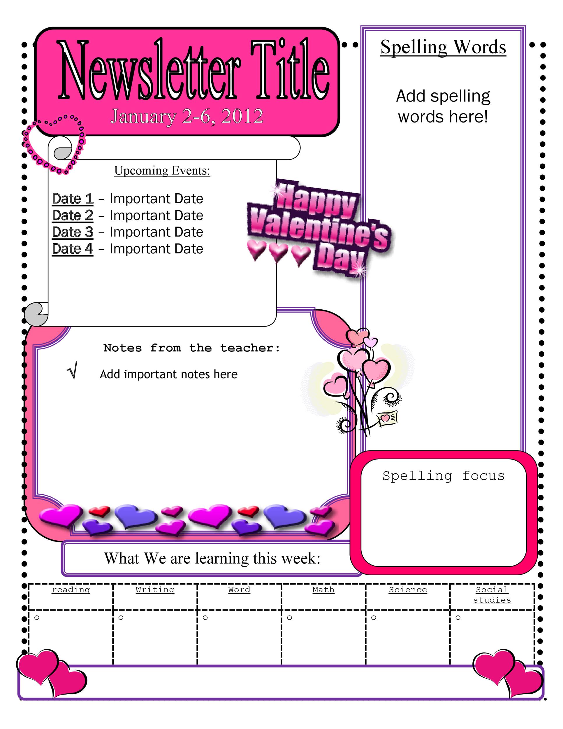 May Newsletter Template Free Printable Templates