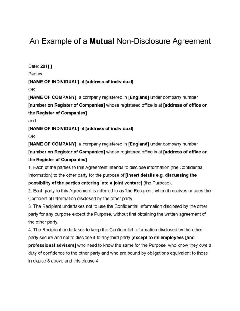 44 Non Disclosure Agreement Templates [NDA Forms]