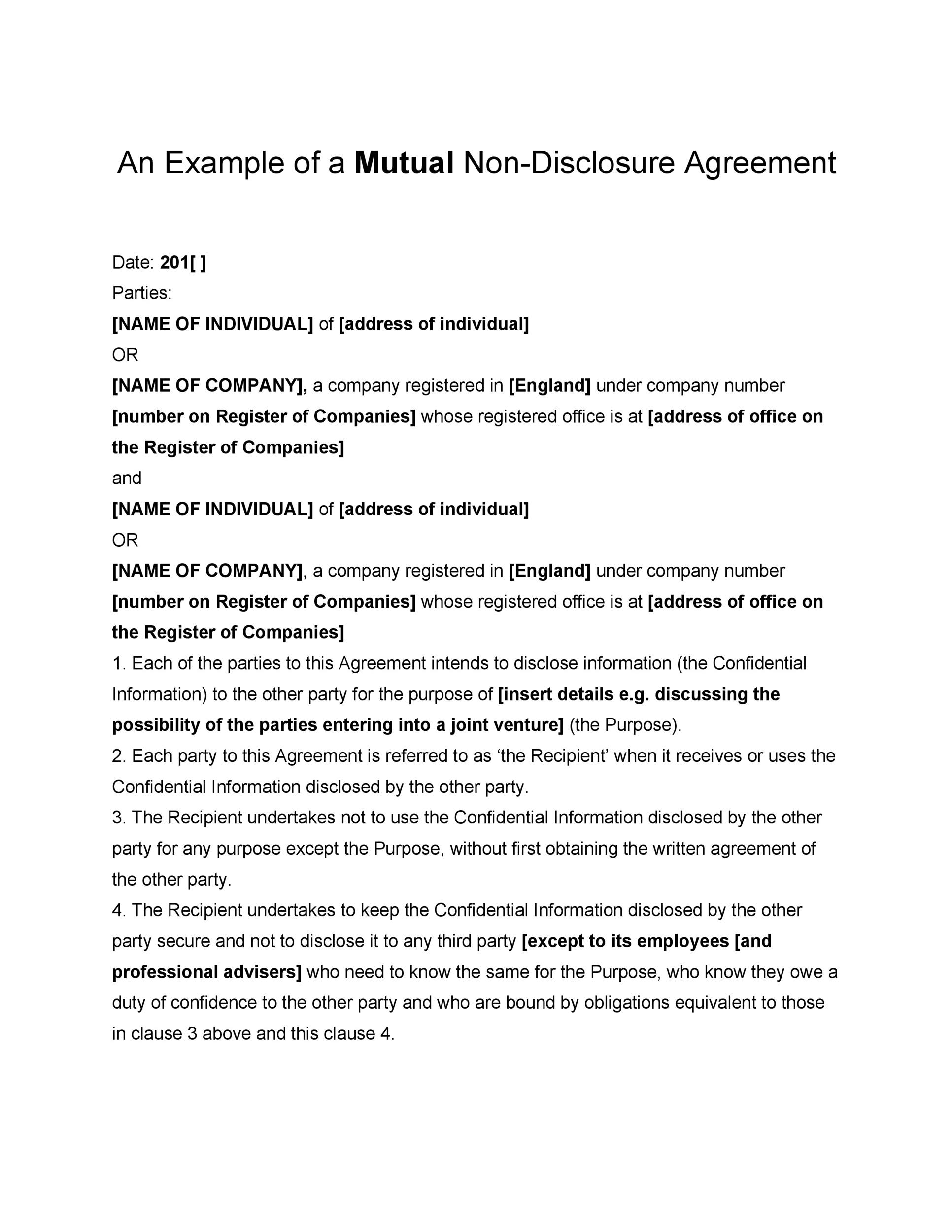 Free Non Disclosure Agreement Template 13