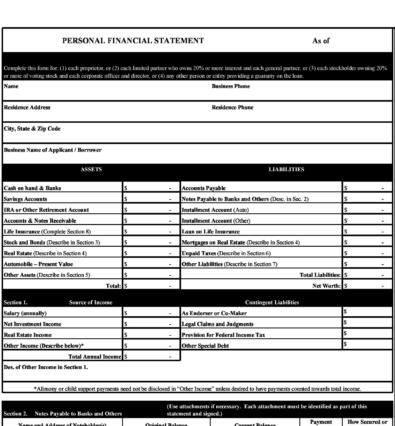 40  Personal Financial Statement Templates Forms ᐅ TemplateLab