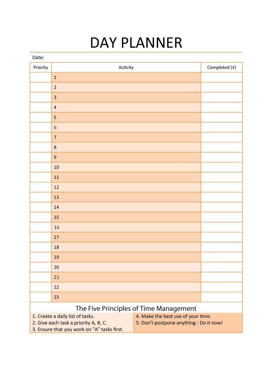 Free daily planner template 26