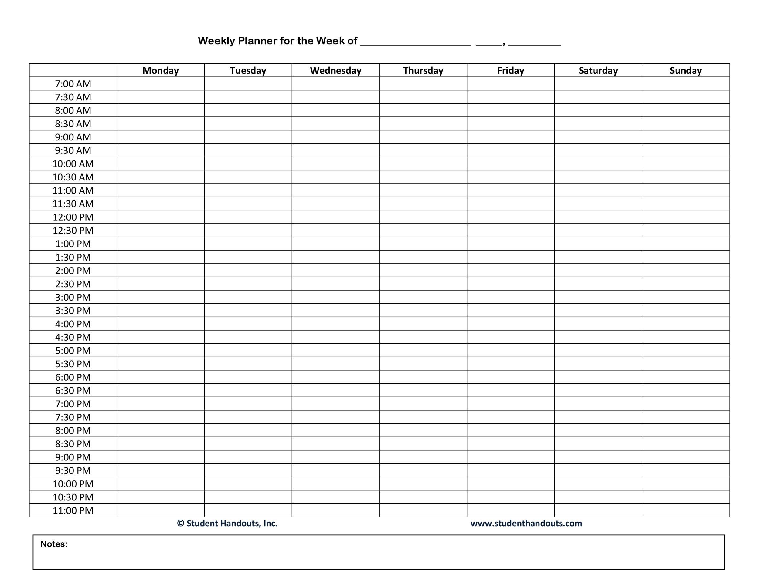 Word Template For Daily Schedule