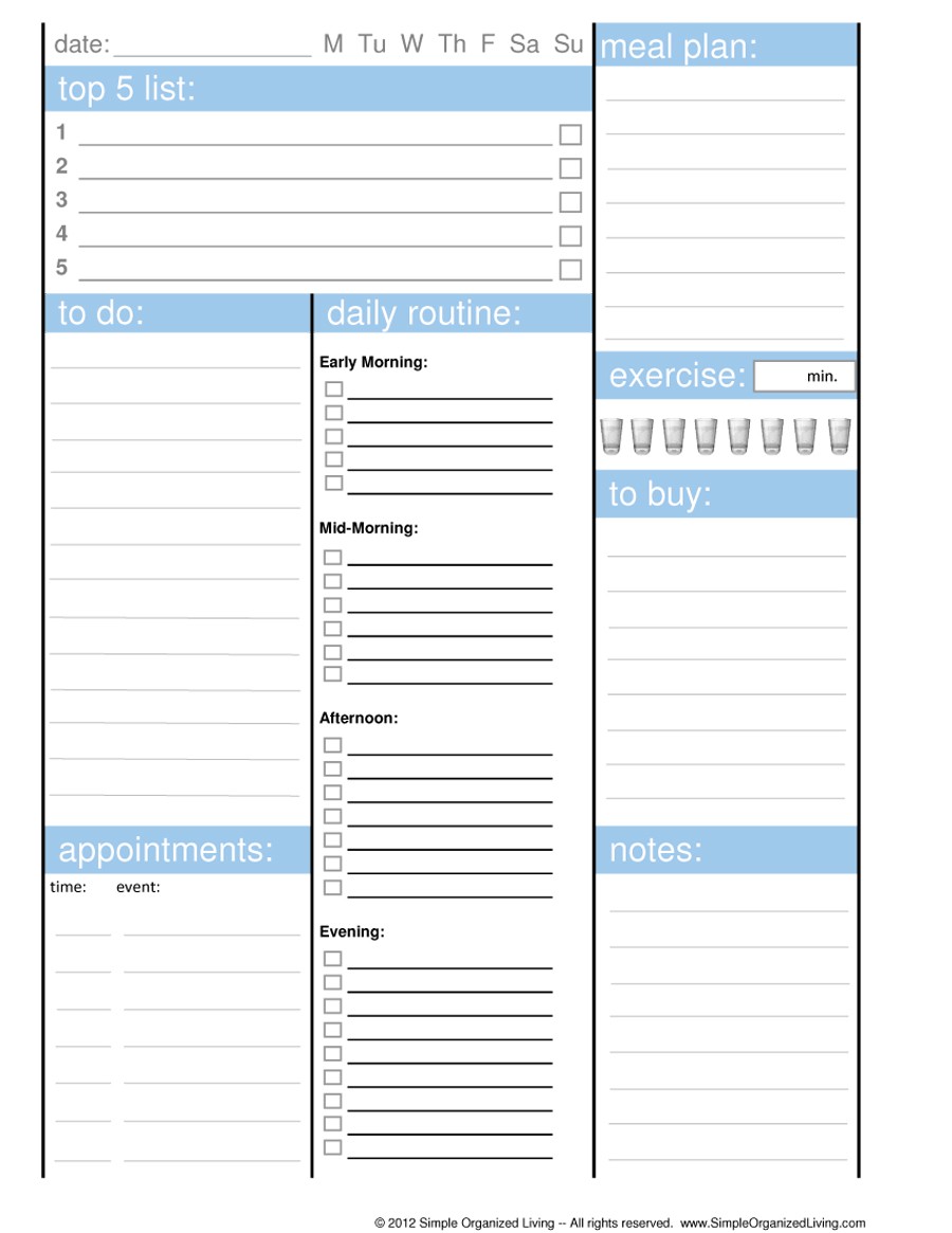 Free daily planner template 35