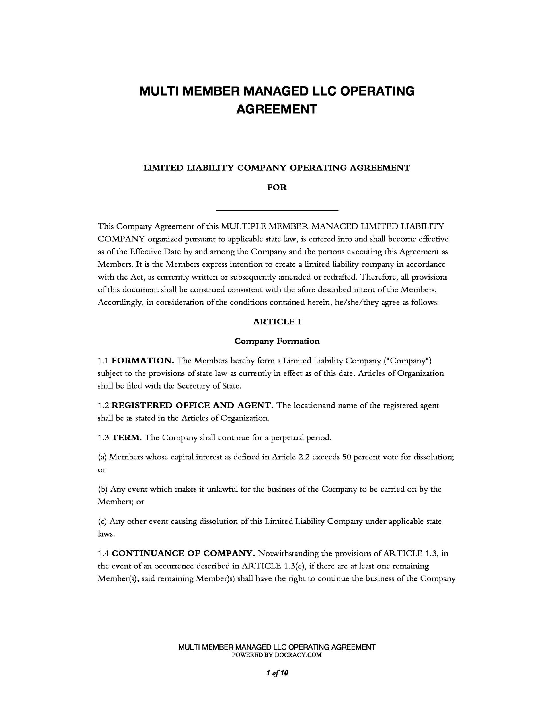 Free llc operating agreement template 04